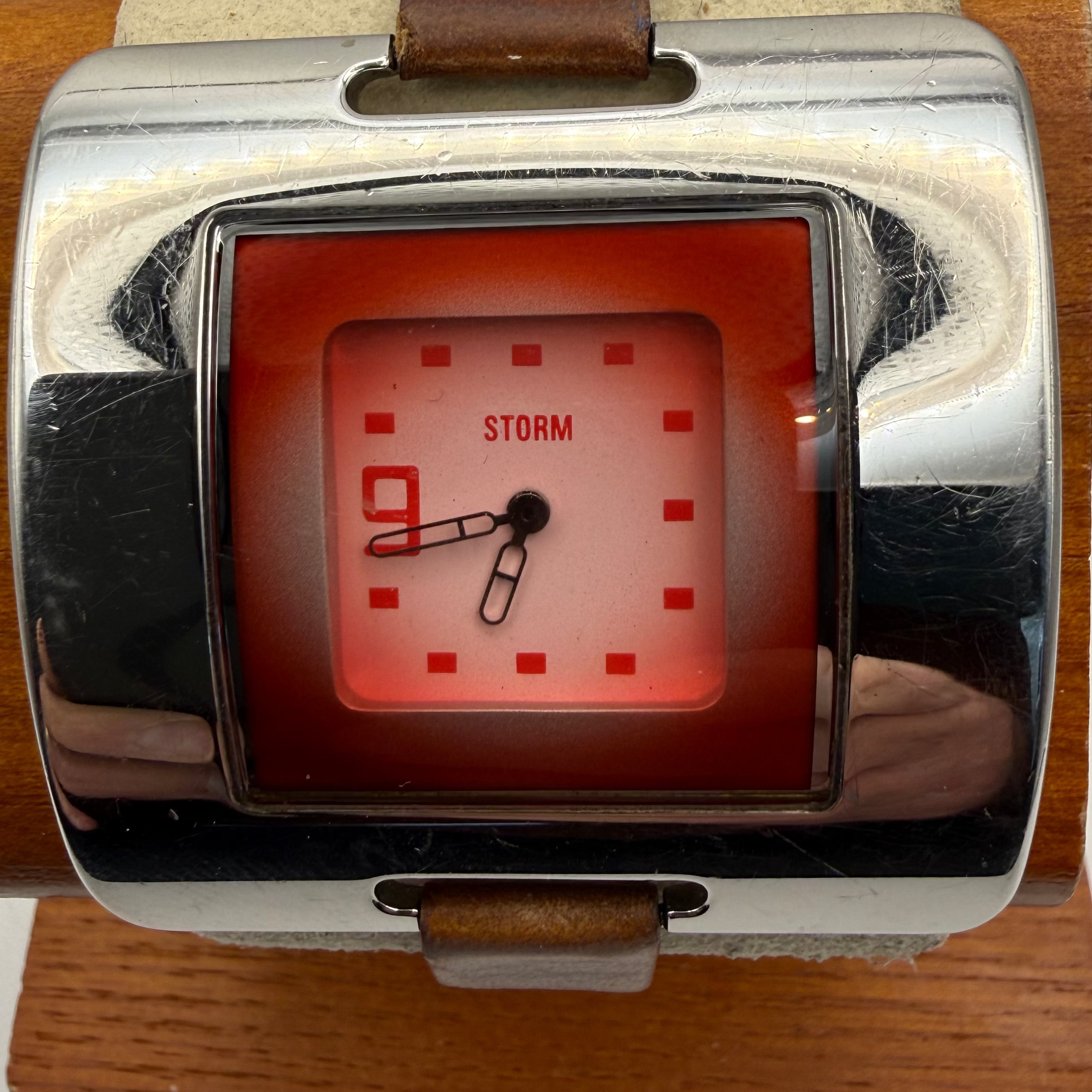 Storm Extatia Red Dial Leather Strap Watch (Fully Tested and Working)- £25.00
