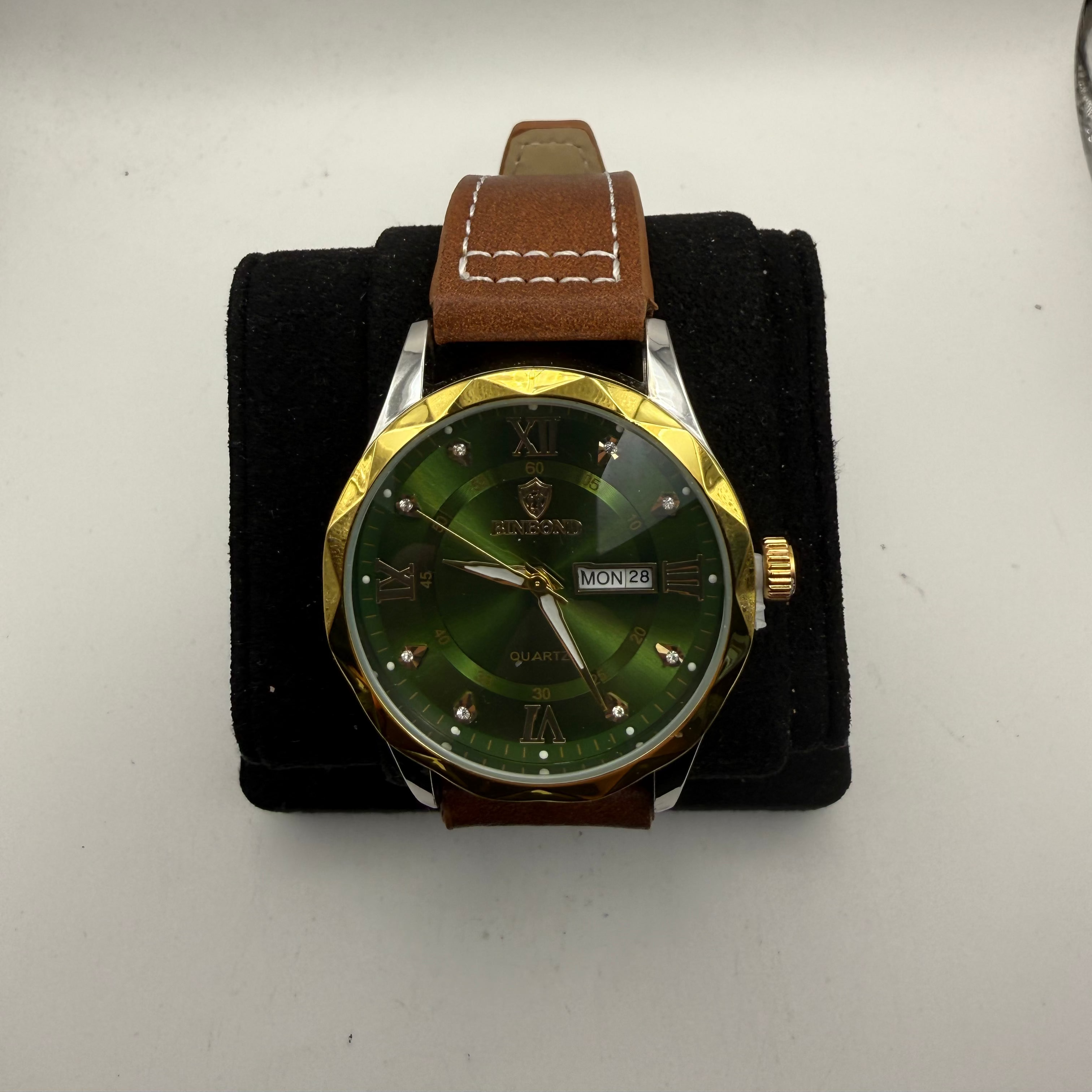 BINBOND Green Dial Day-Date Quartz Watch (Fully Tested and Working)- £20.00