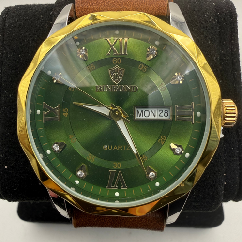 BINBOND Green Dial Day-Date Quartz Watch (Fully Tested and Working)- £20.00