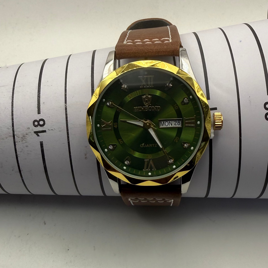 BINBOND Green Dial Day-Date Quartz Watch (Fully Tested and Working)- £20.00