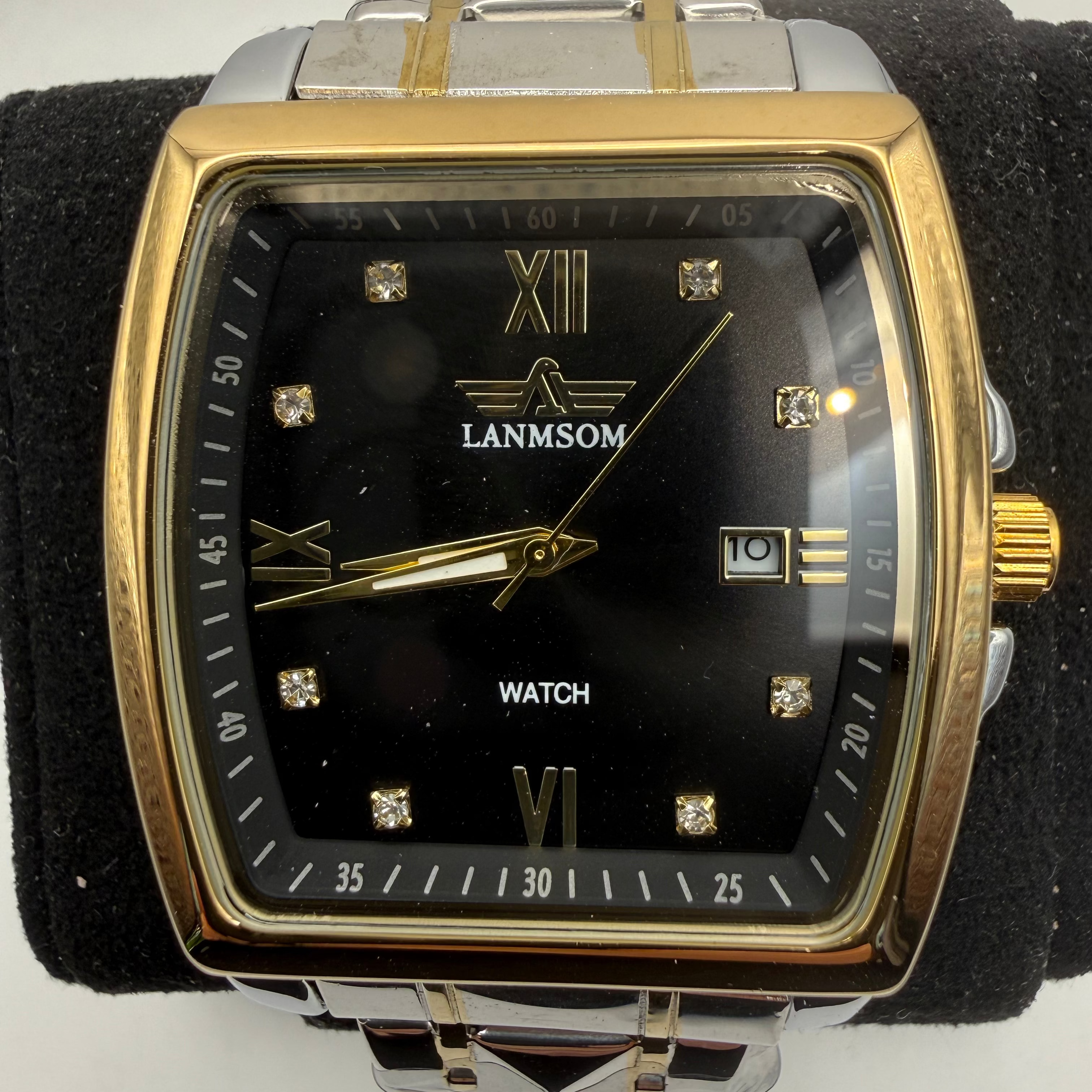 LANMSOM Two-Tone Date Quartz Watch Black Dia- £30.00