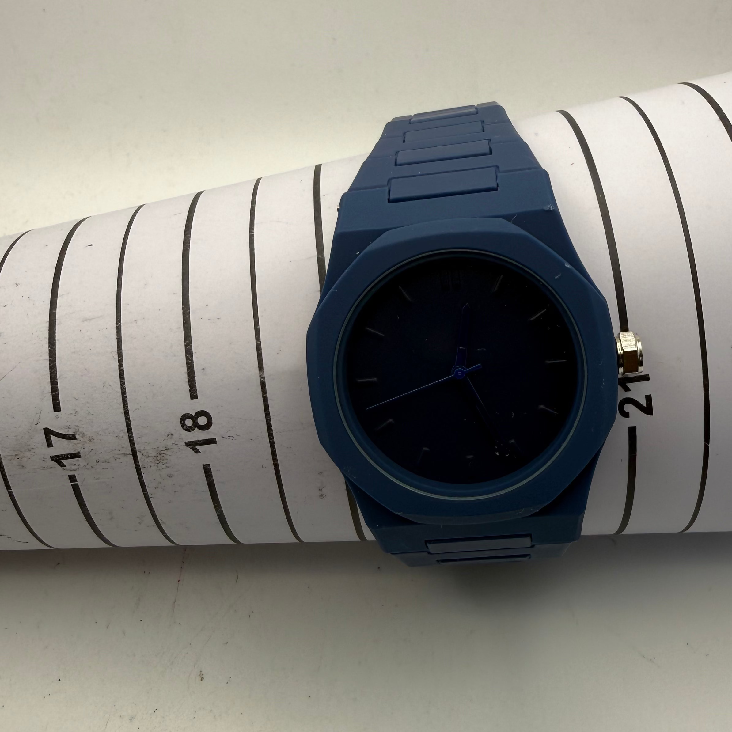 Minimalist Blue Matte Dial Watch – Integrated Strap- £24.99