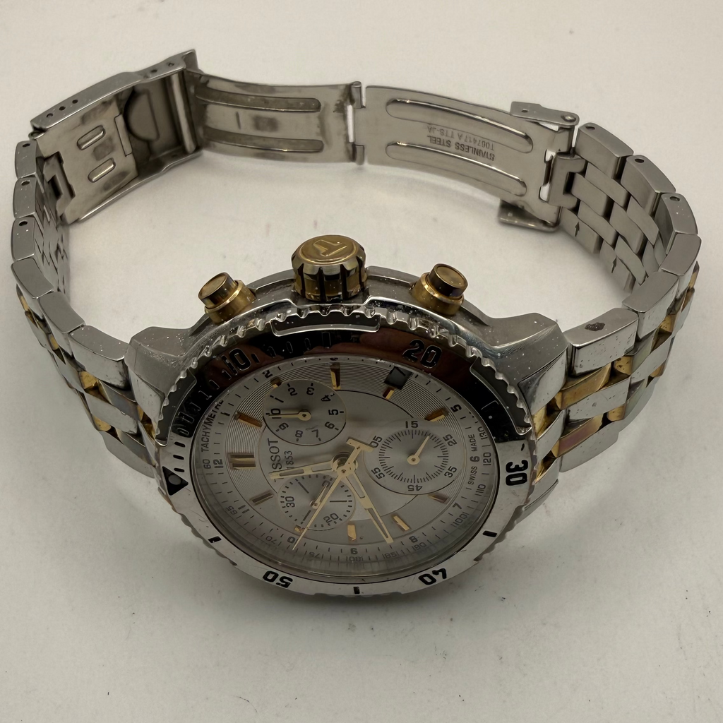 Tissot PRC 200 Chronograph T17158652 Two Tone Swiss Watch Boxed (Fully Tested and Working)- £210.00