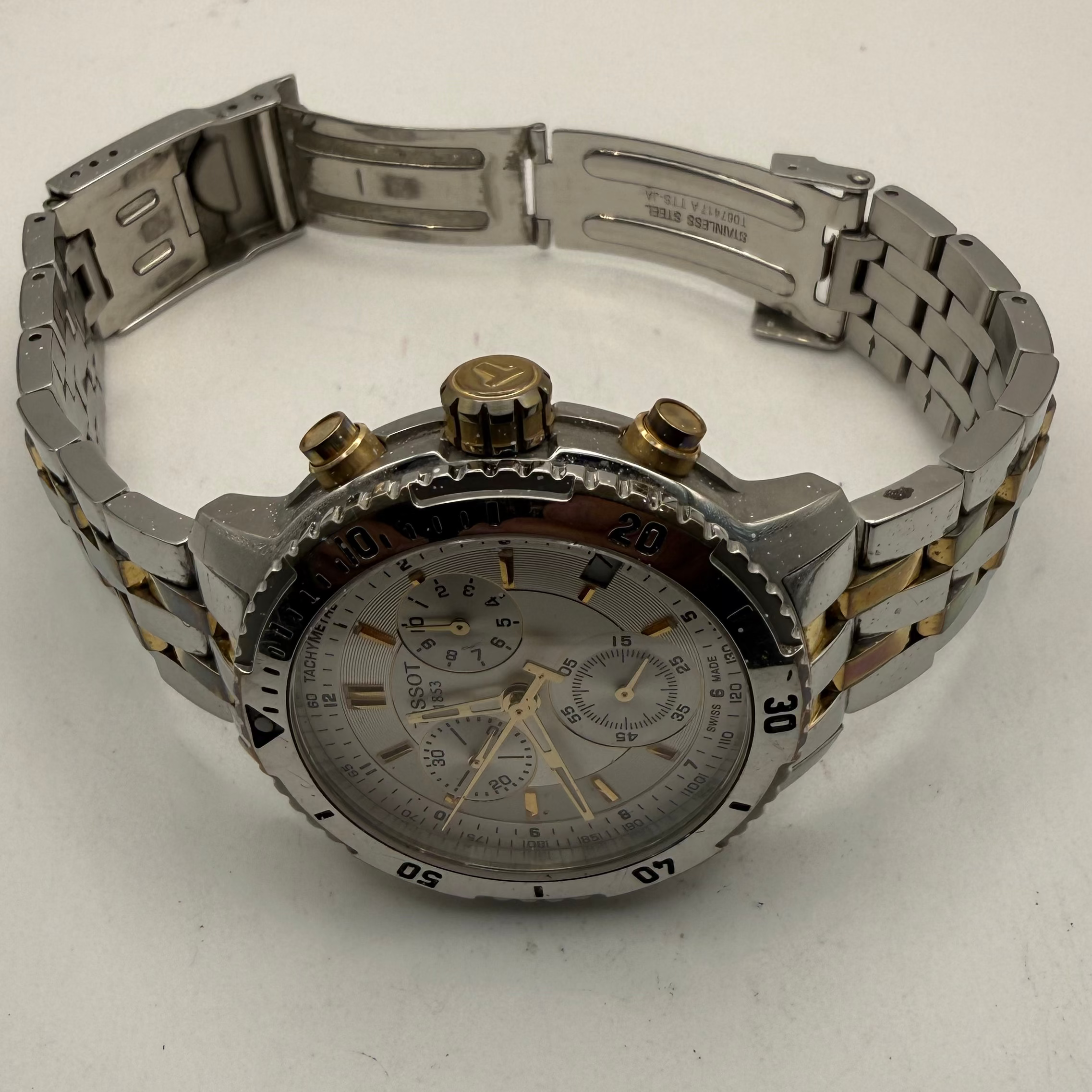 Tissot PRC 200 Chronograph T17158652 Two Tone Swiss Watch Boxed (Fully Tested and Working)- £210.00