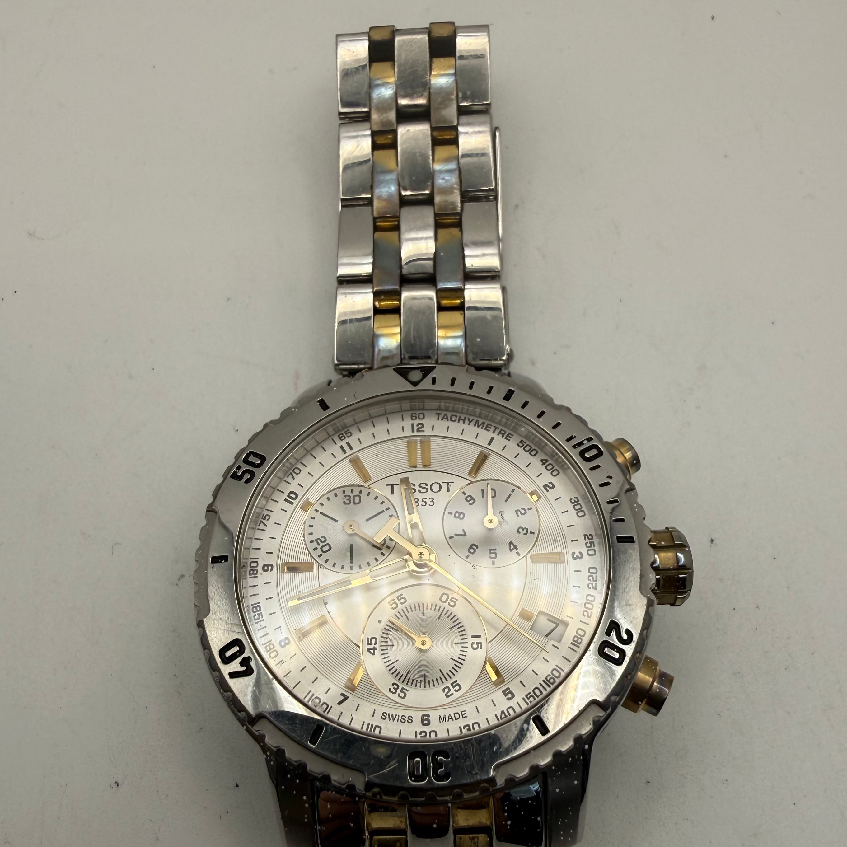 Tissot PRC 200 Chronograph T17158652 Two Tone Swiss Watch Boxed (Fully Tested and Working)- £210.00