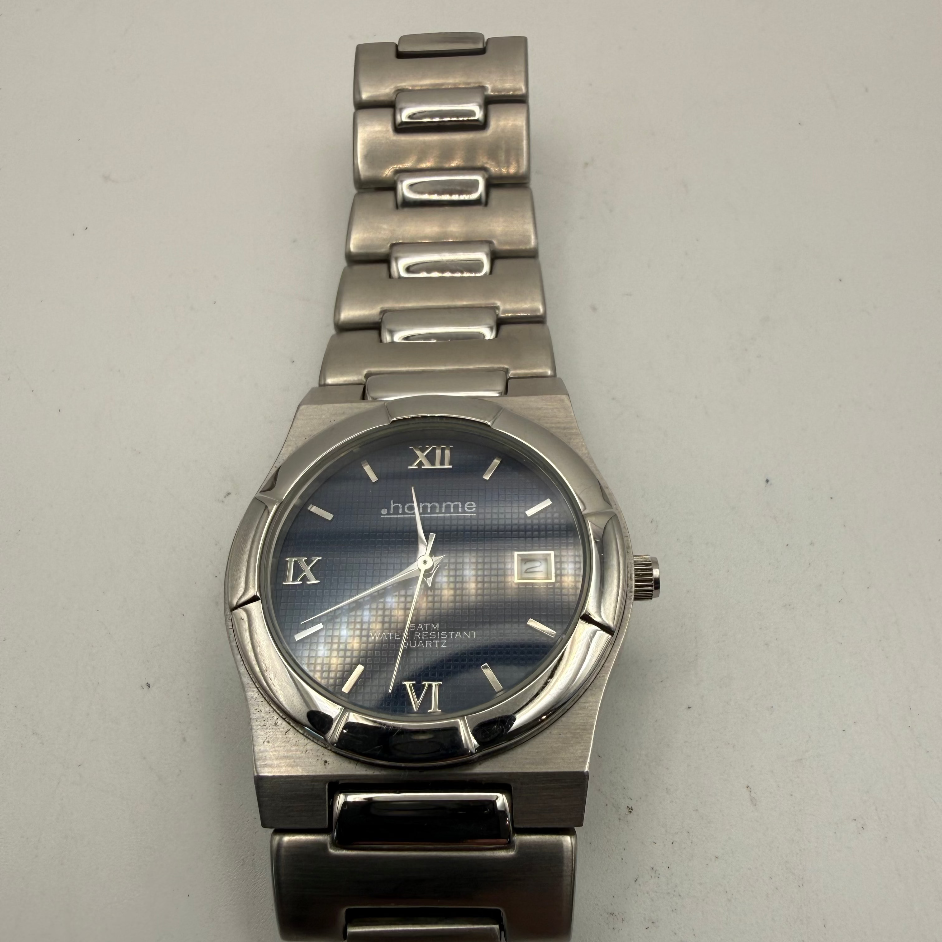 Homme Blue Dial Quartz Watch (Fully Tested and Working)- £25.00