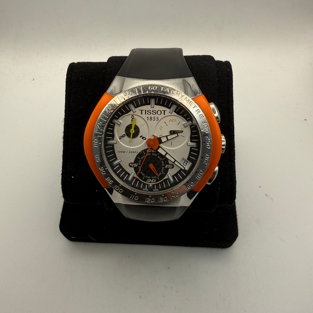 Tissot T-Tracx Chronograph T010417A Orange Black Sapphire Crystal Boxed- £280.00