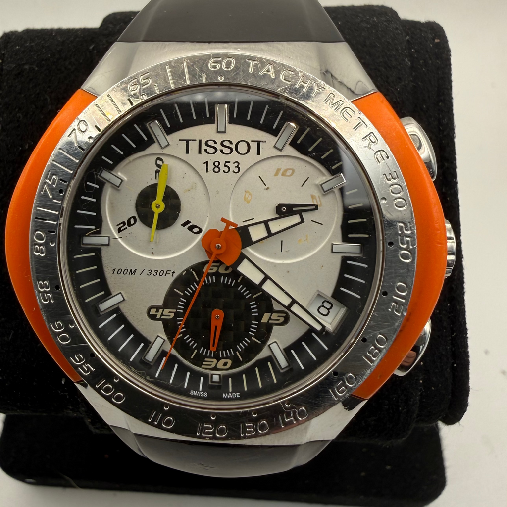 Tissot T-Tracx Chronograph T010417A Orange Black Sapphire Crystal Boxed- £280.00
