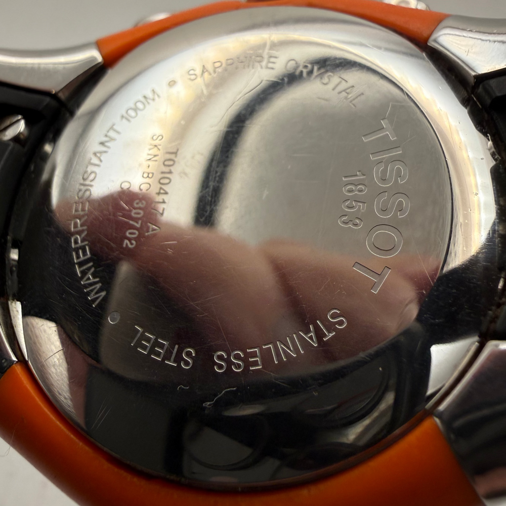 Tissot T-Tracx Chronograph T010417A Orange Black Sapphire Crystal Boxed- £280.00