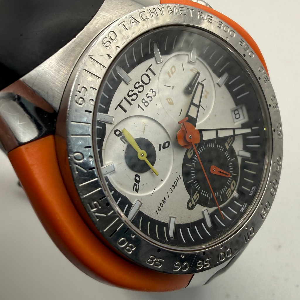 Tissot T-Tracx Chronograph T010417A Orange Black Sapphire Crystal Boxed- £280.00