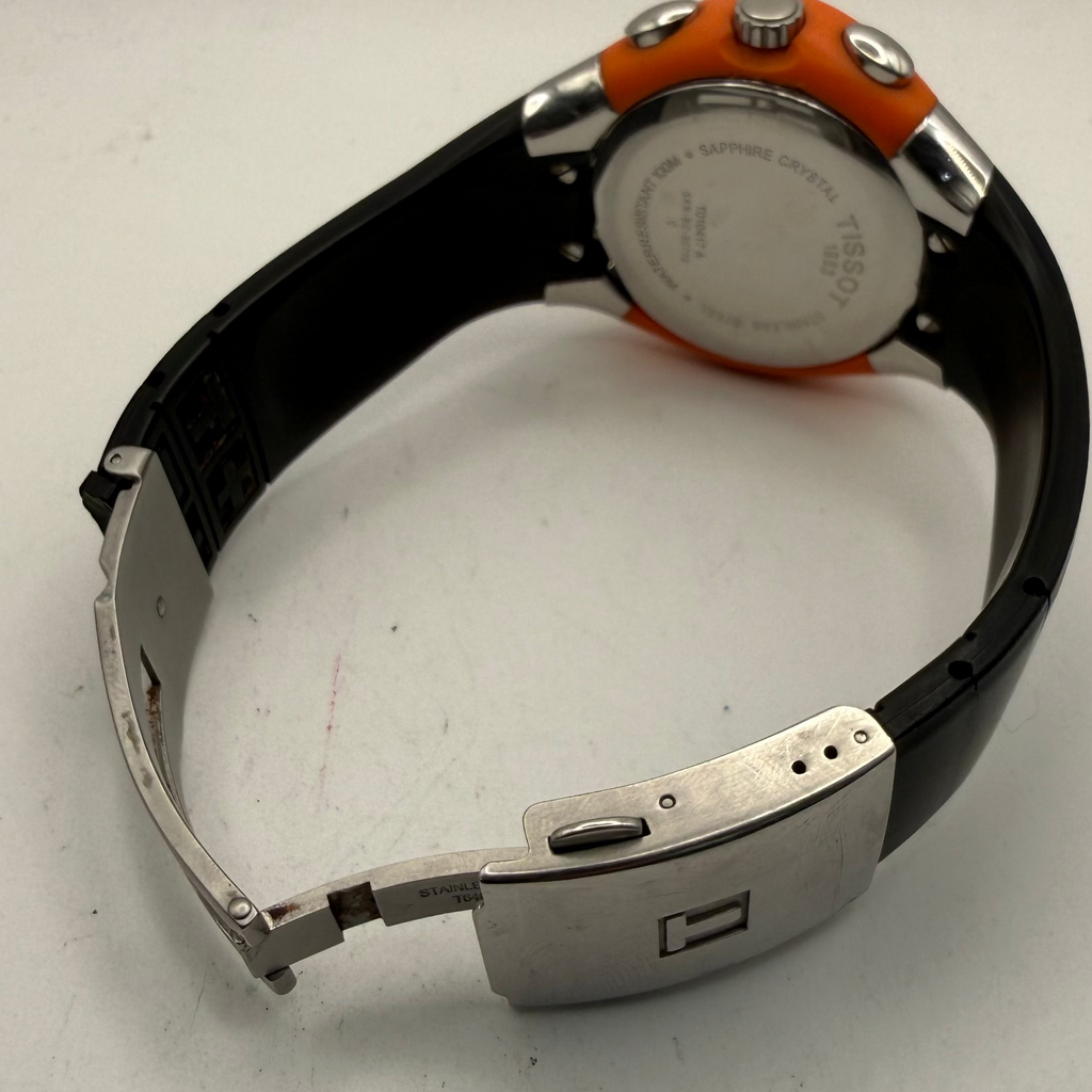 Tissot T-Tracx Chronograph T010417A Orange Black Sapphire Crystal Boxed- £280.00