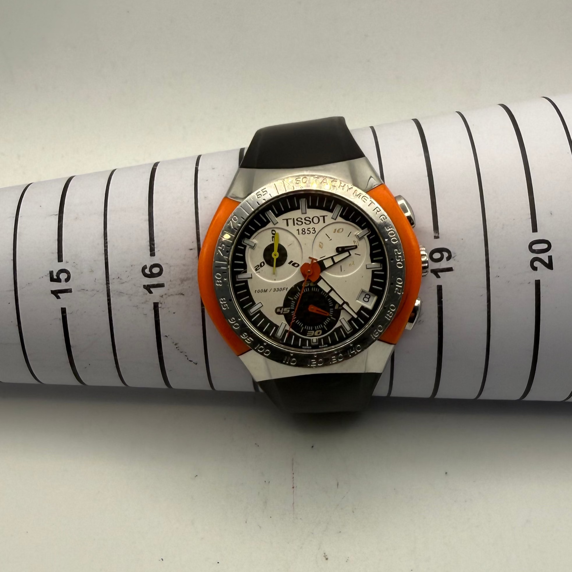 Tissot T-Tracx Chronograph T010417A Orange Black Sapphire Crystal Boxed- £280.00