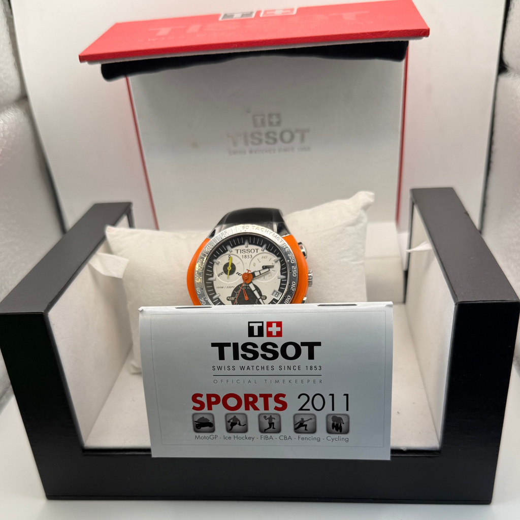 Tissot T-Tracx Chronograph T010417A Orange Black Sapphire Crystal Boxed- £280.00
