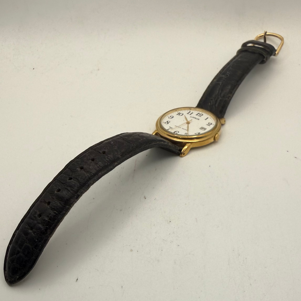 Lorus VX32-X193 Gold Tone White Dial Date Watch (Fully Tested and Working)- £10.00