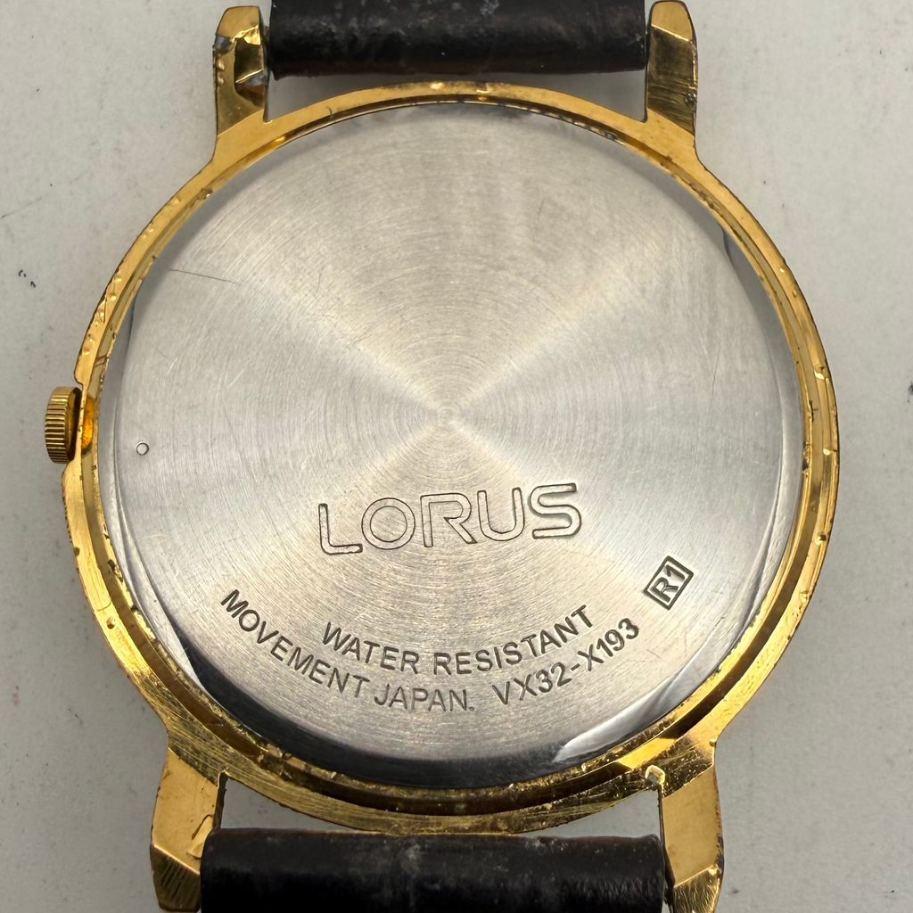 Lorus VX32-X193 Gold Tone White Dial Date Watch (Fully Tested and Working)- £10.00