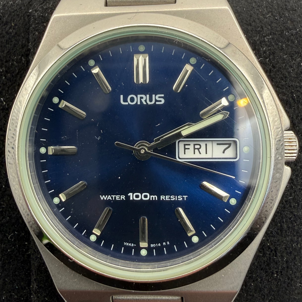 Lorus VX43-X012 Blue Dial Day Date Watch (Fully Tested and Working)- £35.00