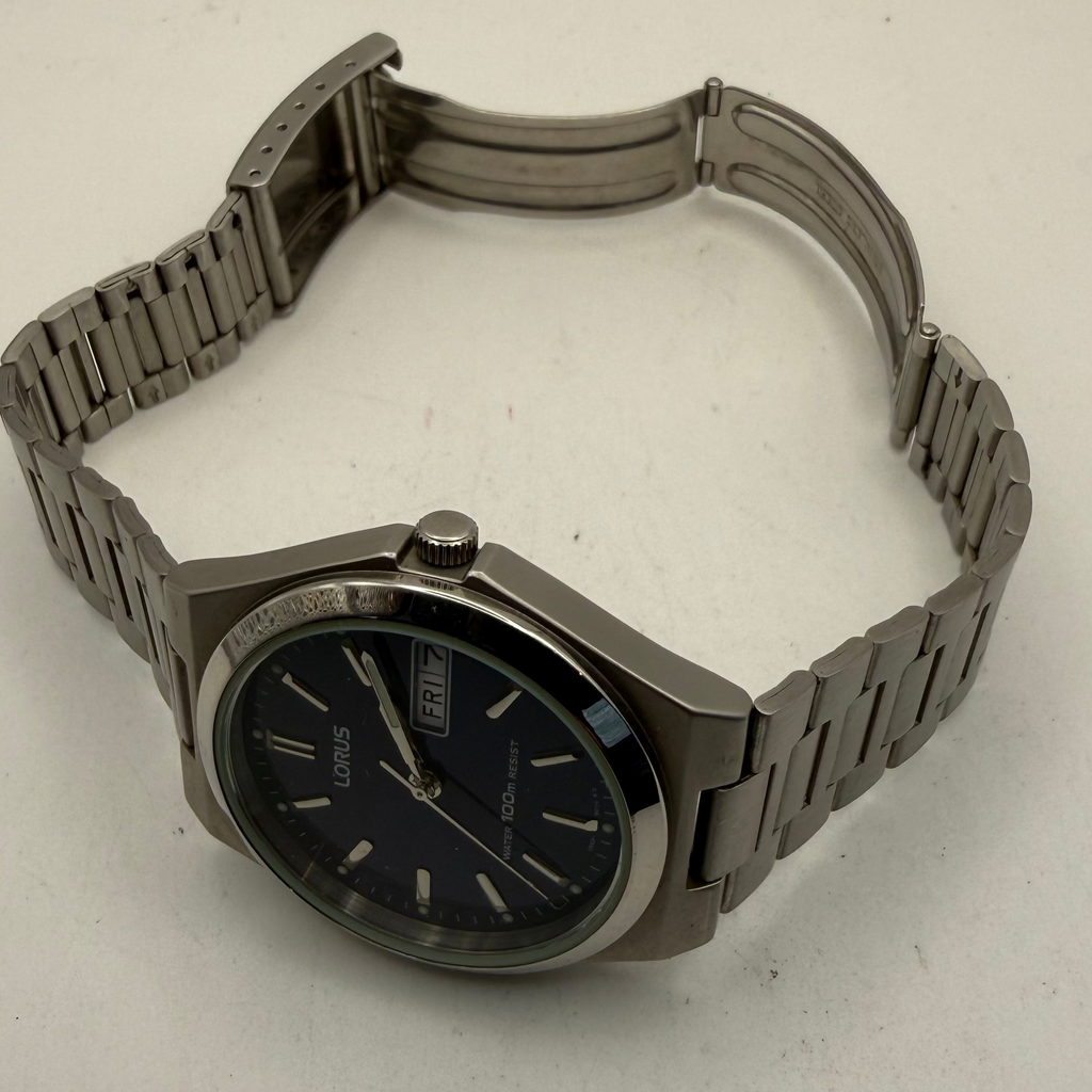 Lorus VX43-X012 Blue Dial Day Date Watch (Fully Tested and Working)- £35.00