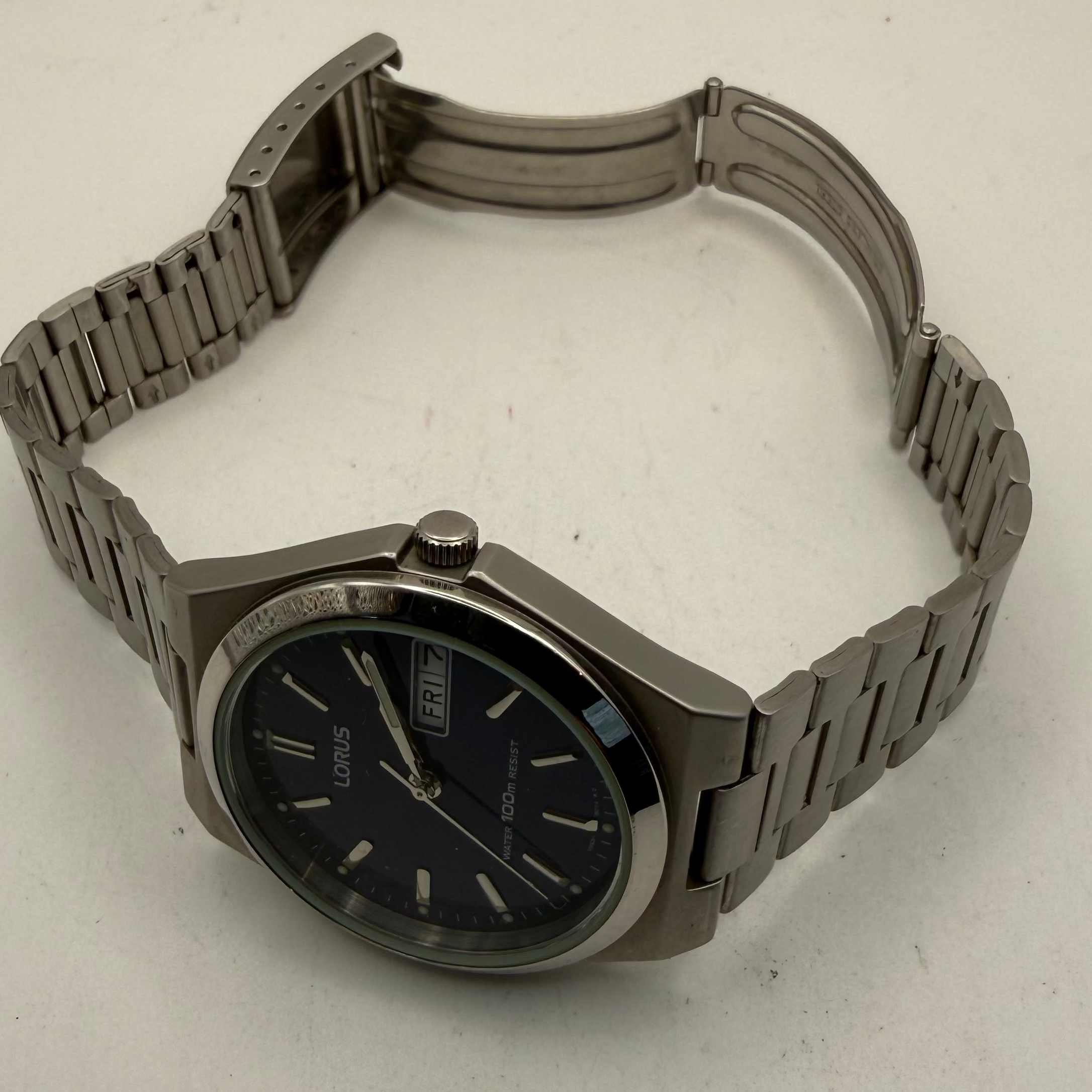 Lorus VX43-X012 Blue Dial Day Date Watch (Fully Tested and Working)- £35.00