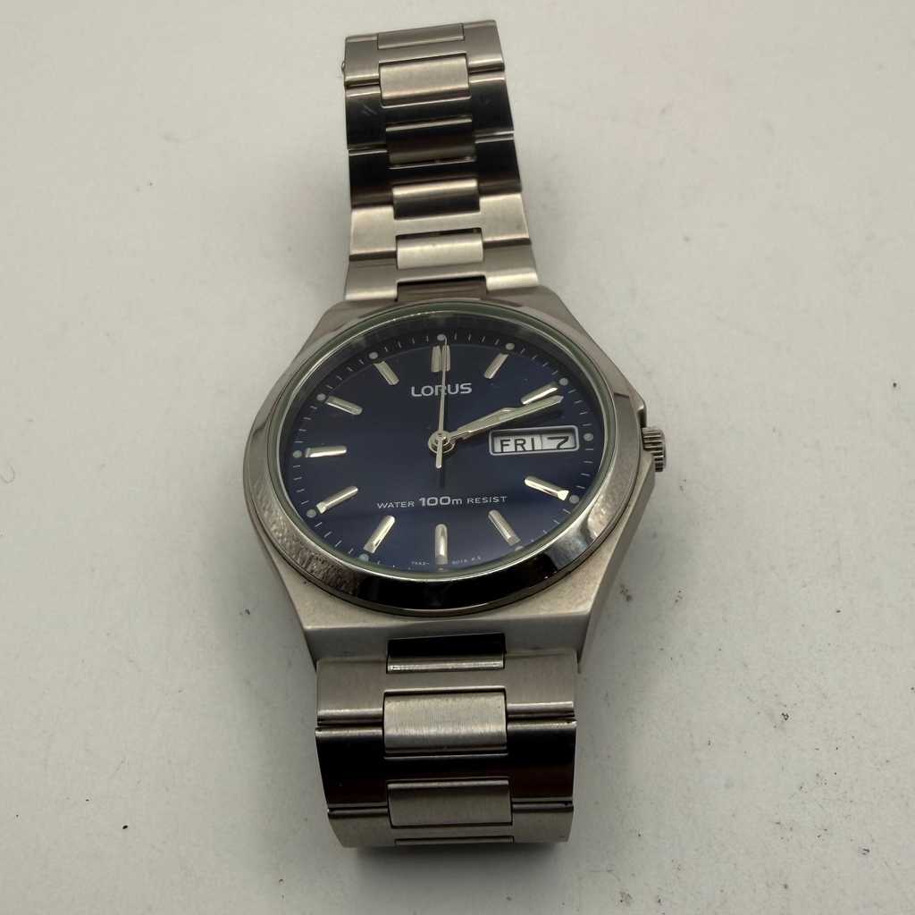 Lorus VX43-X012 Blue Dial Day Date Watch (Fully Tested and Working)- £35.00