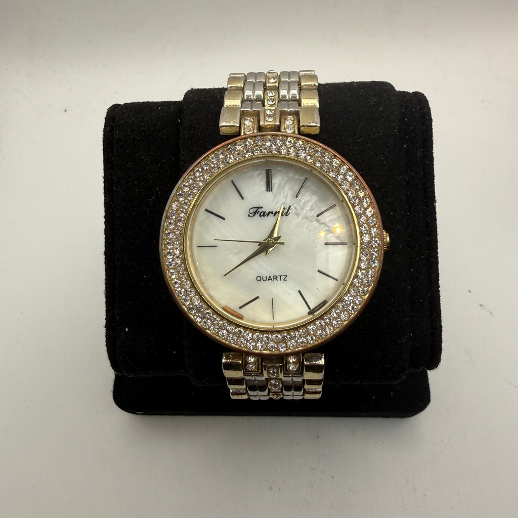 Farril Crystal Bezel Mother of Pearl Dial Ladies Watch (Fully Tested and Working)