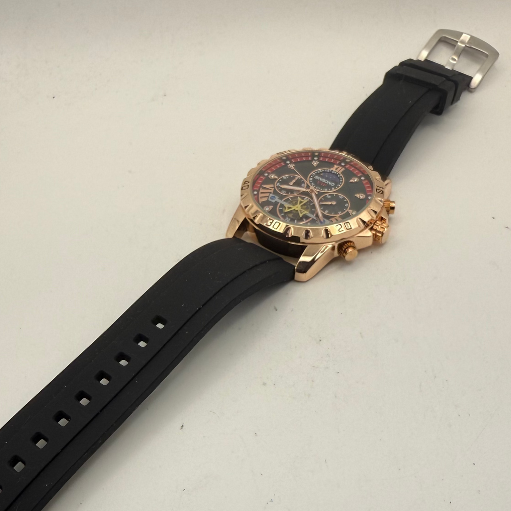 Binbond VIP Skeleton Style Rose Gold Black Dial Watch (Fully Tested and Working)- £15.00