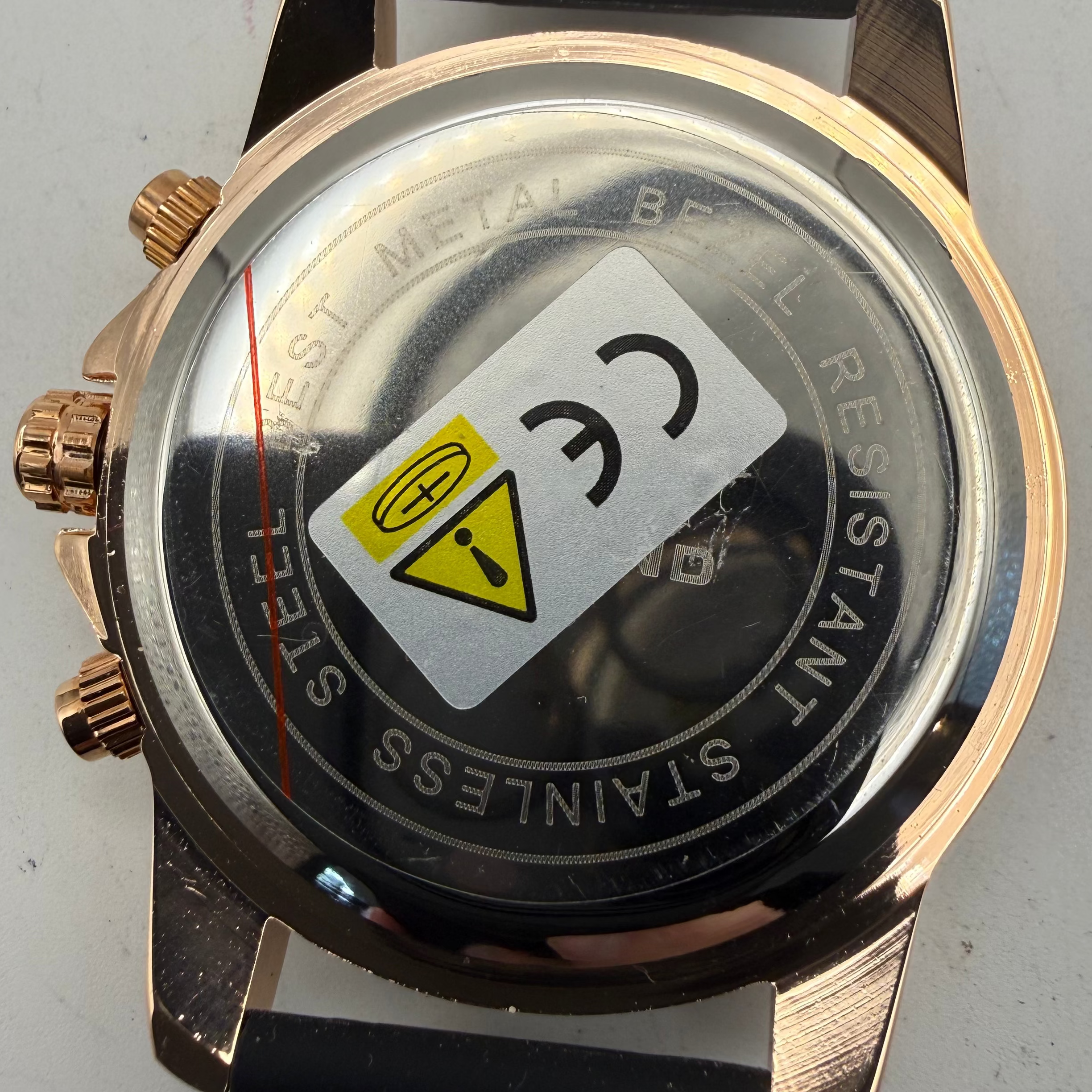 Binbond VIP Skeleton Style Rose Gold Black Dial Watch (Fully Tested and Working)- £15.00