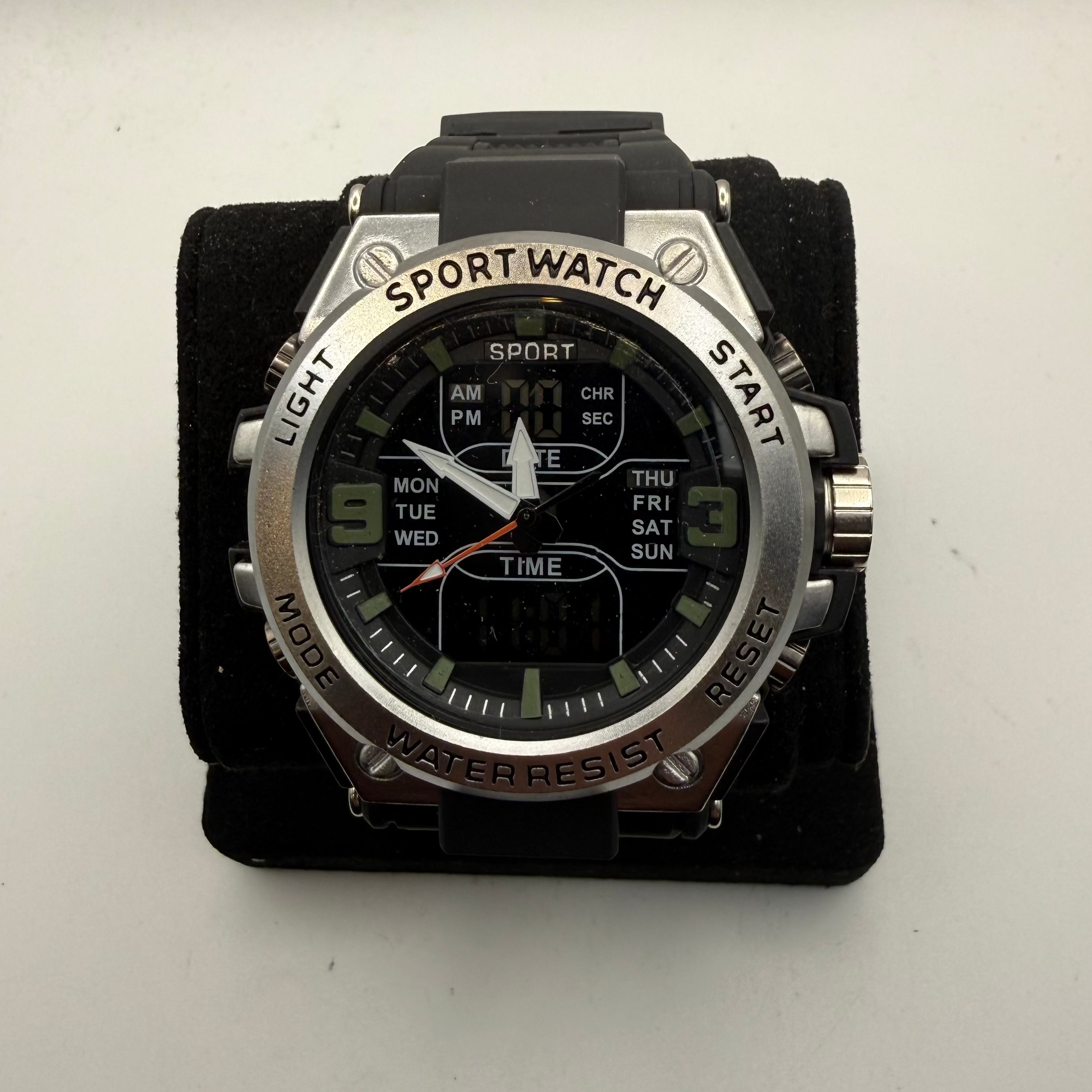 Foshan Sport Watch Ana-Digi Black Silicone Strap Watch (Fully Tested and Working)