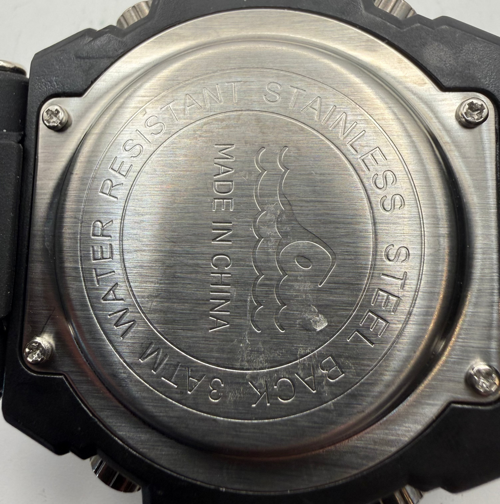 Foshan Sport Watch Ana-Digi Black Silicone Strap Watch (Fully Tested and Working)