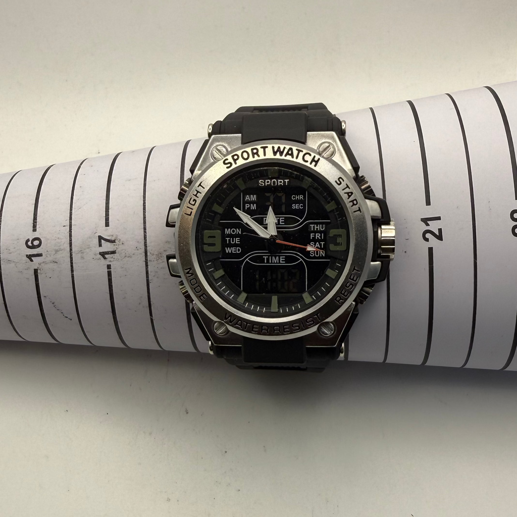 Foshan Sport Watch Ana-Digi Black Silicone Strap Watch (Fully Tested and Working)