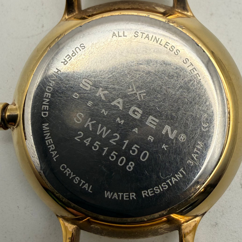 Skagen Denmark SKW2150 Ladies Gold Tone Mesh Bracelet Watch (Fully Tested and Working)- £30.00