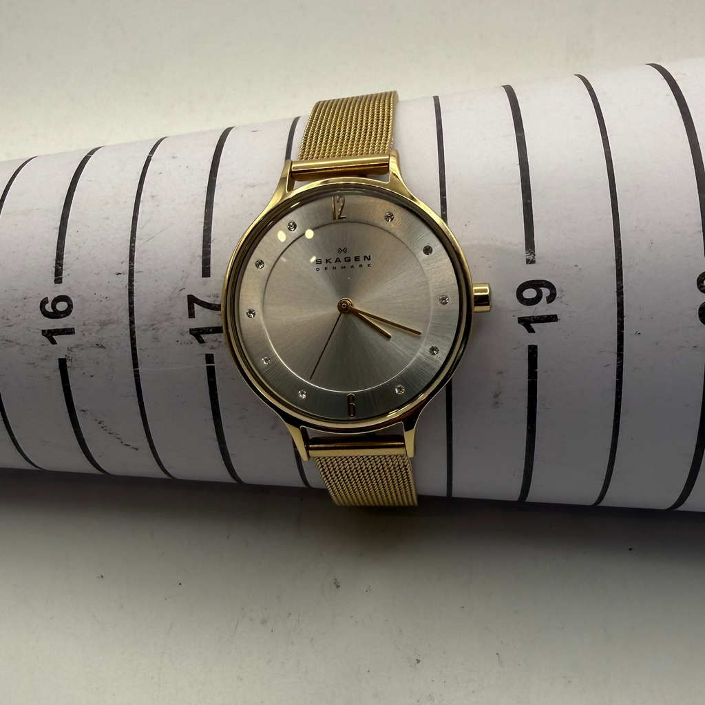Skagen Denmark SKW2150 Ladies Gold Tone Mesh Bracelet Watch (Fully Tested and Working)- £30.00