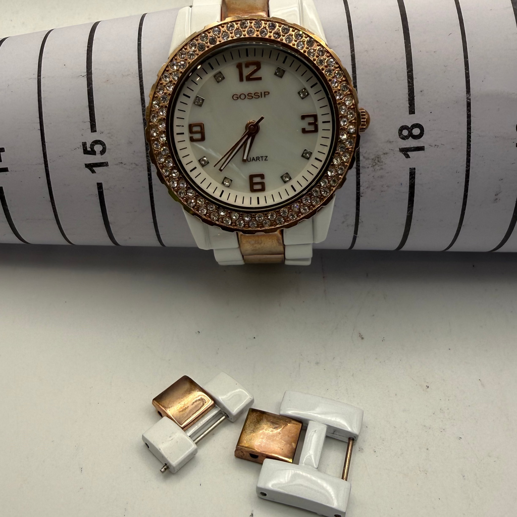 Gossip Ladies White & Rose Gold Crystal Set Watch (Fully Tested and Working)- £20.00