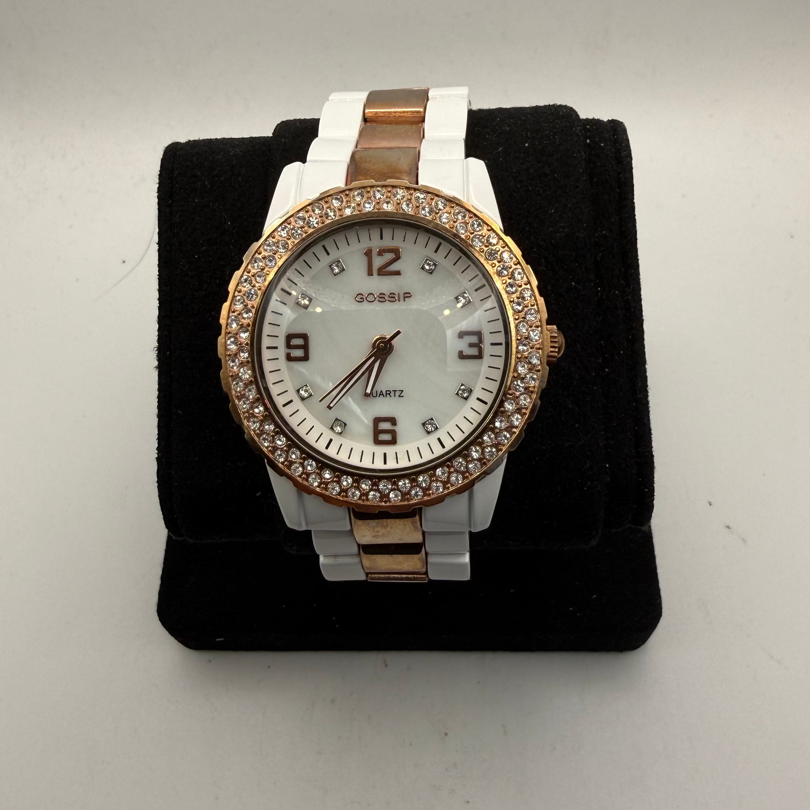 Gossip Ladies White & Rose Gold Crystal Set Watch (Fully Tested and Working)- £20.00