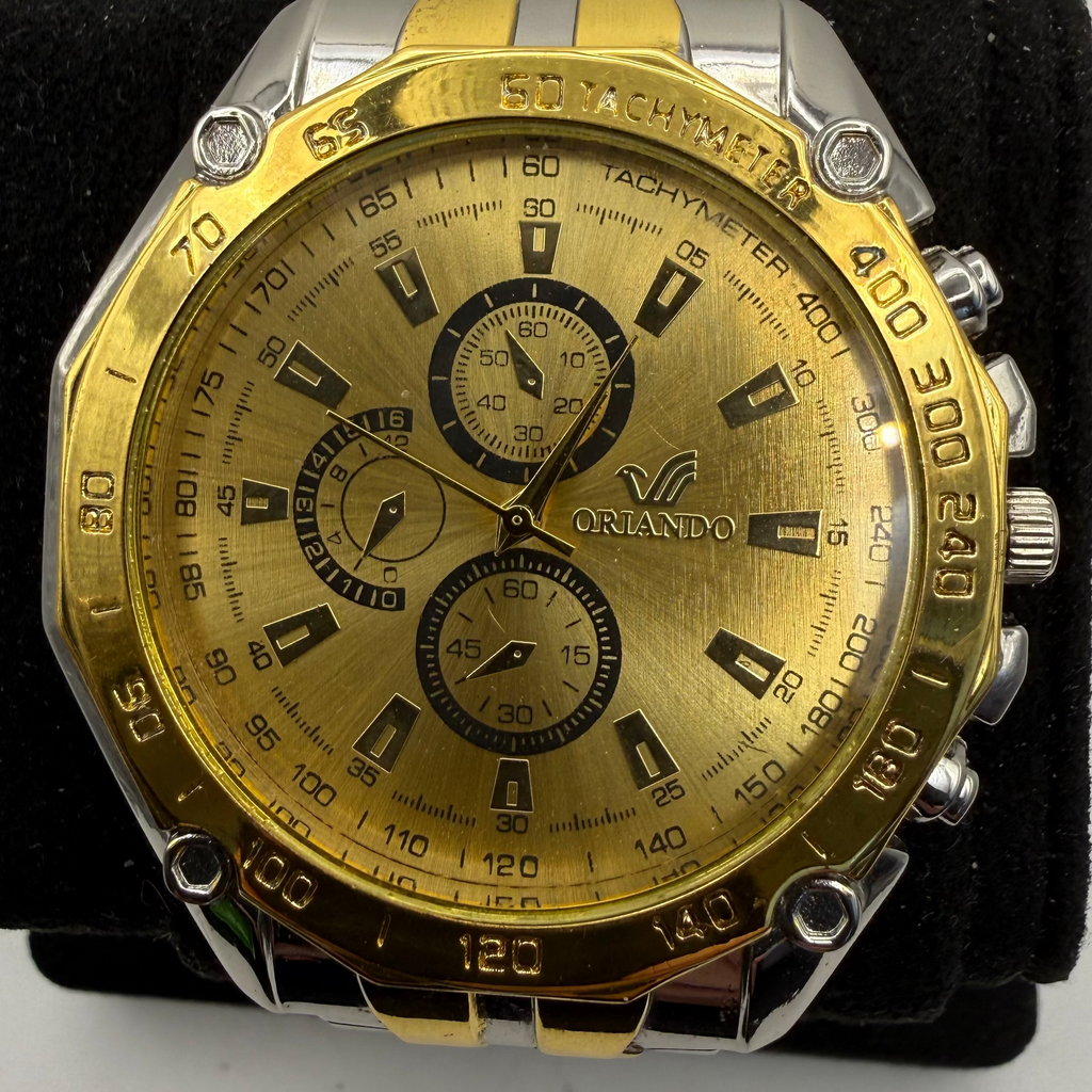 Oriando Gold Dial Chronograph Style Watch- £15.00