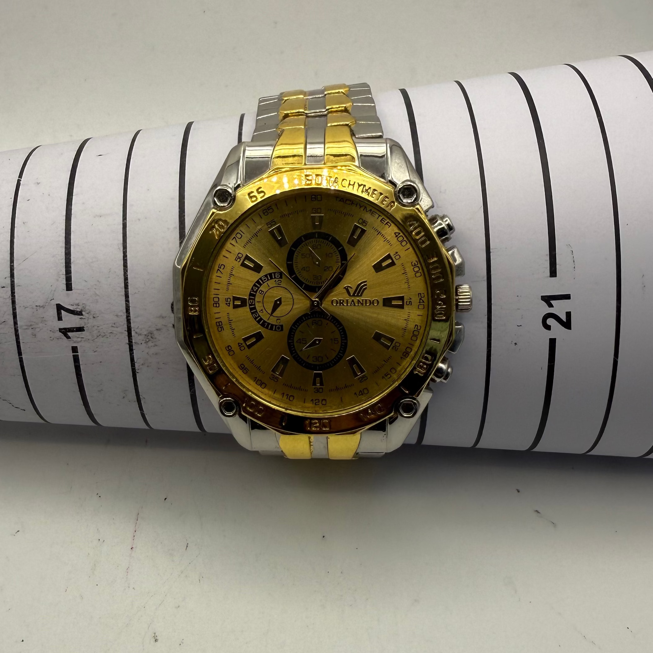 Oriando Gold Dial Chronograph Style Watch- £15.00
