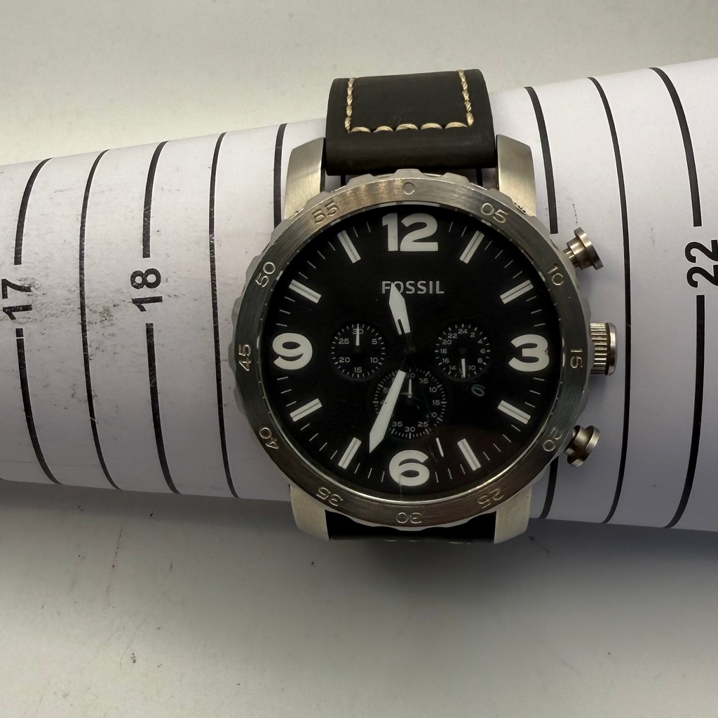 Fossil Oversized Chronograph 50mm Black Dial Men's Watch JR-1353- £69.99