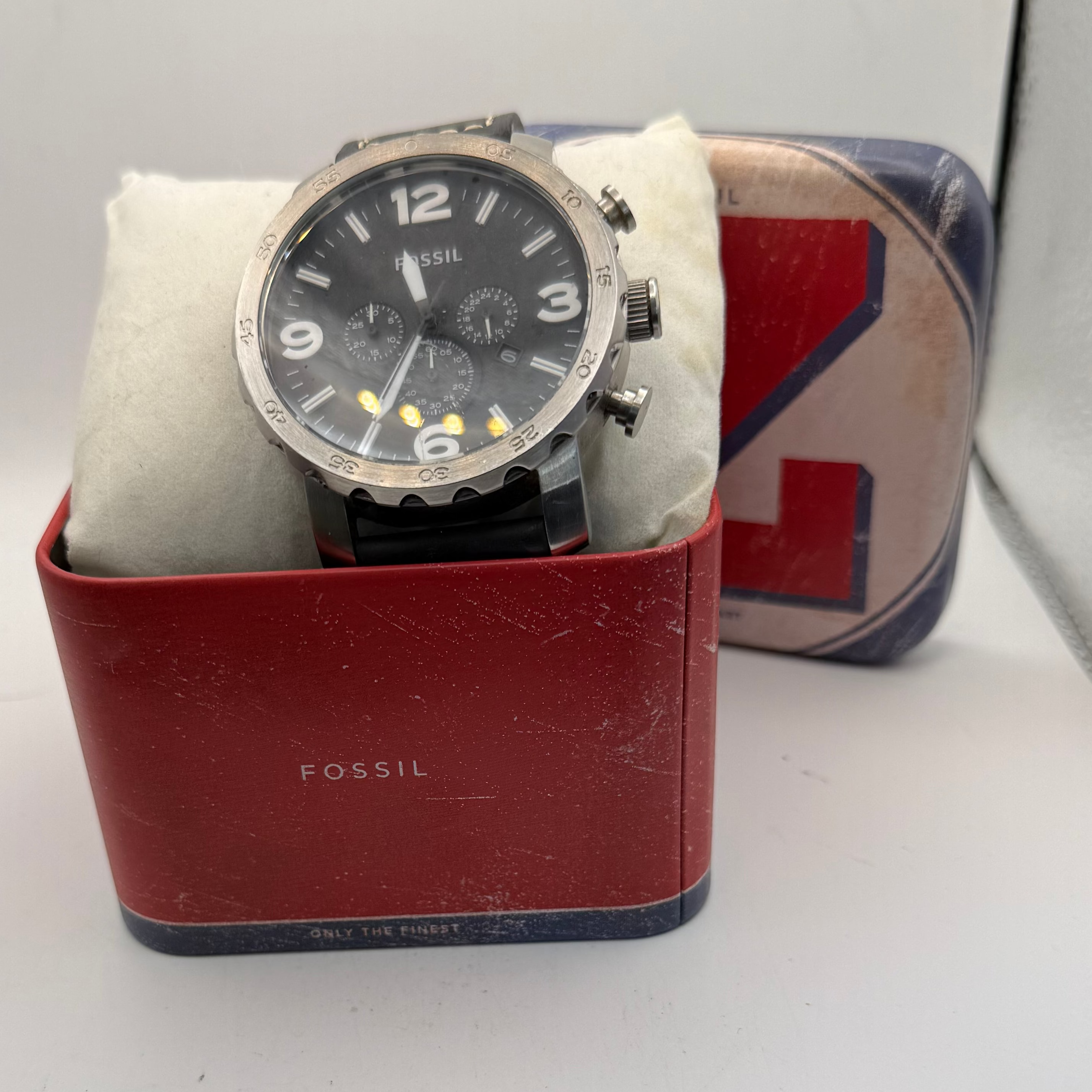 Fossil Oversized Chronograph 50mm Black Dial Men's Watch JR-1353- £69.99