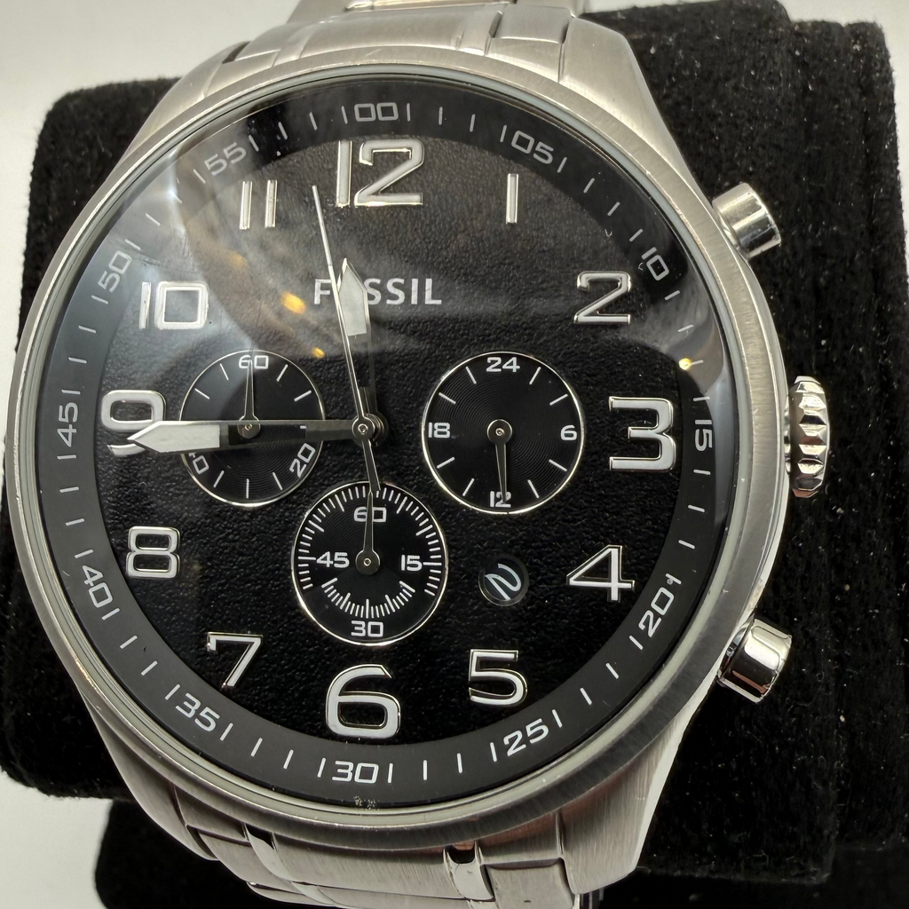 Fossil Chronograph Stainless Steel Watch FS-473 49mm (Fully Tested and Working)- £65.00