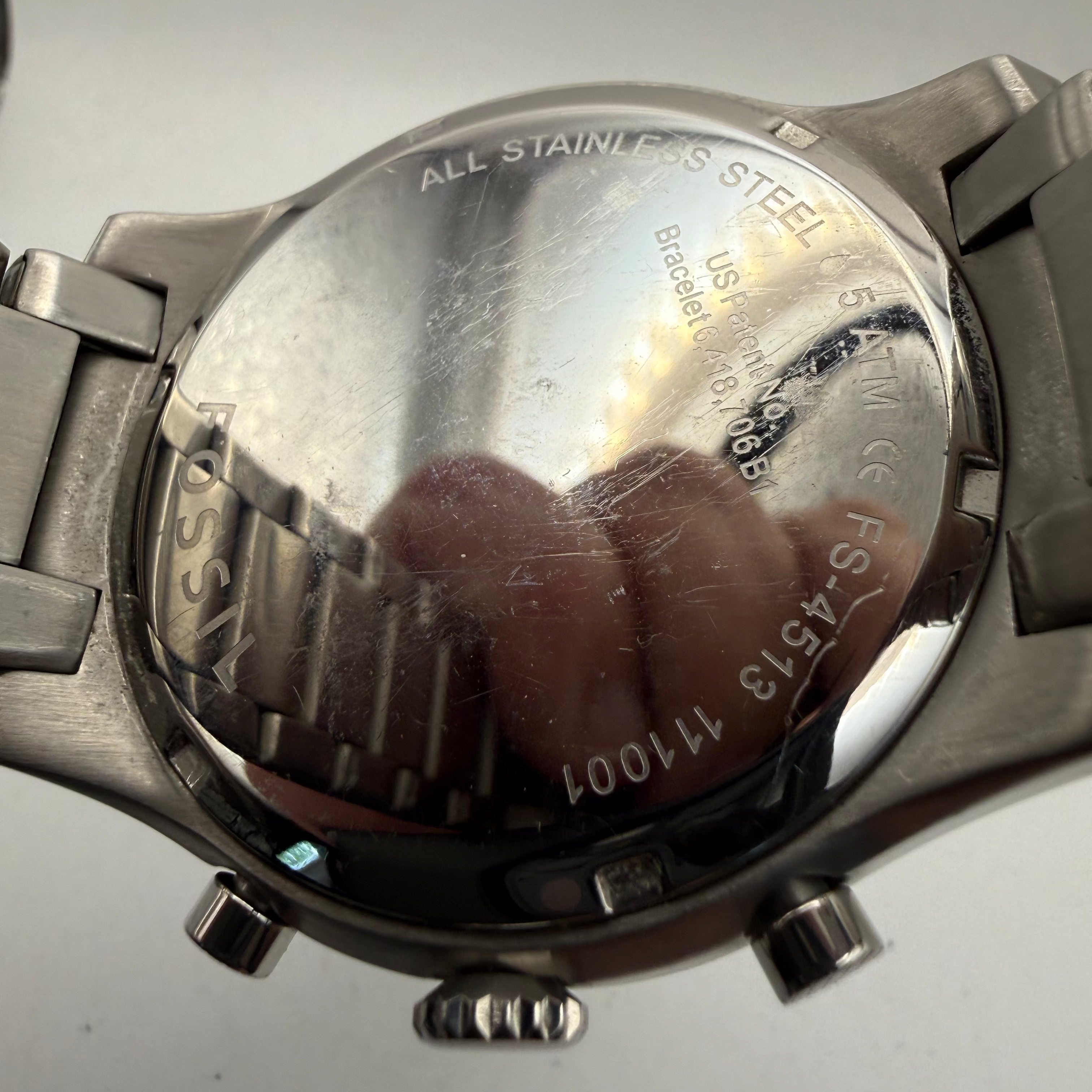 Fossil Chronograph Stainless Steel Watch FS-473 49mm (Fully Tested and Working)- £65.00
