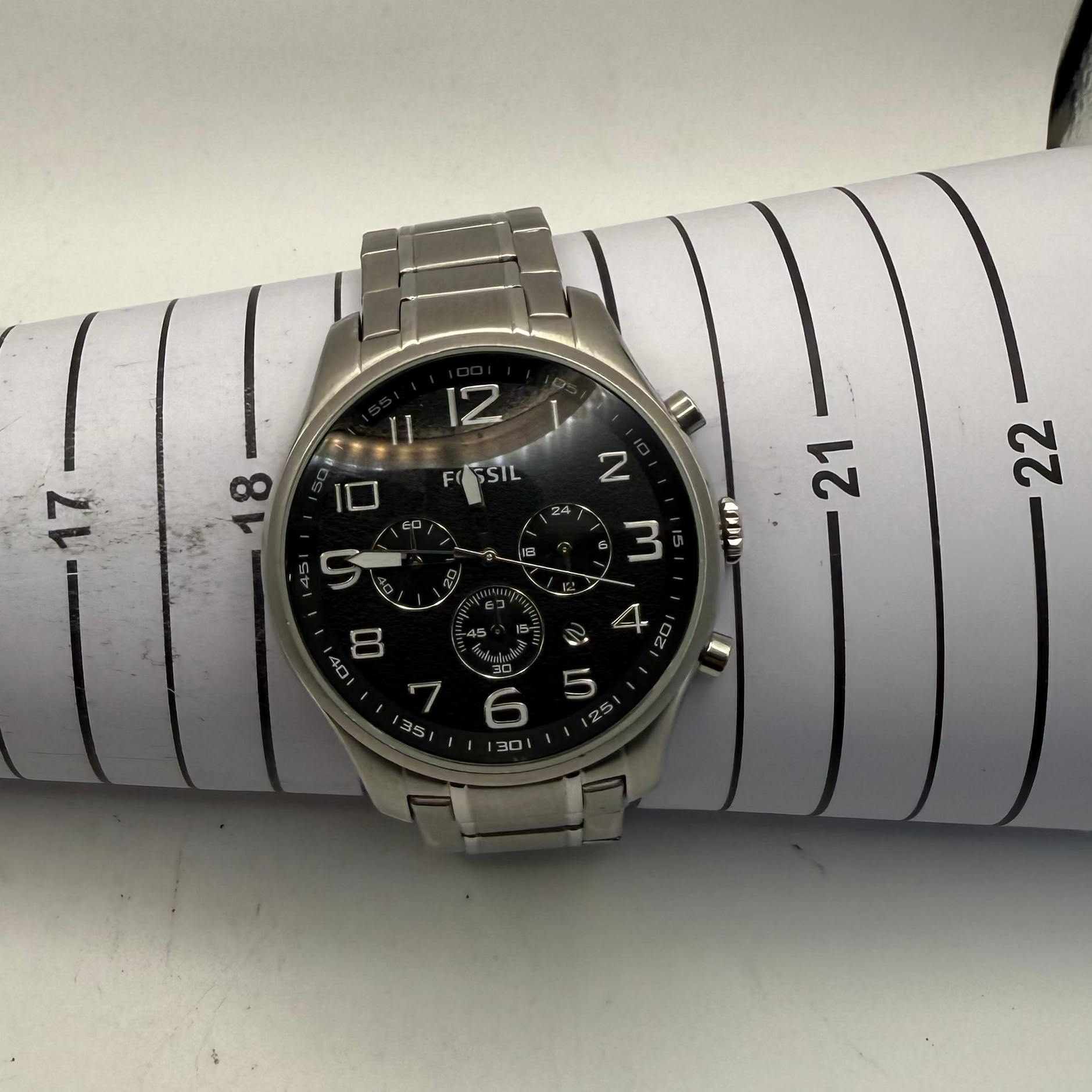 Fossil Chronograph Stainless Steel Watch FS-473 49mm (Fully Tested and Working)- £65.00