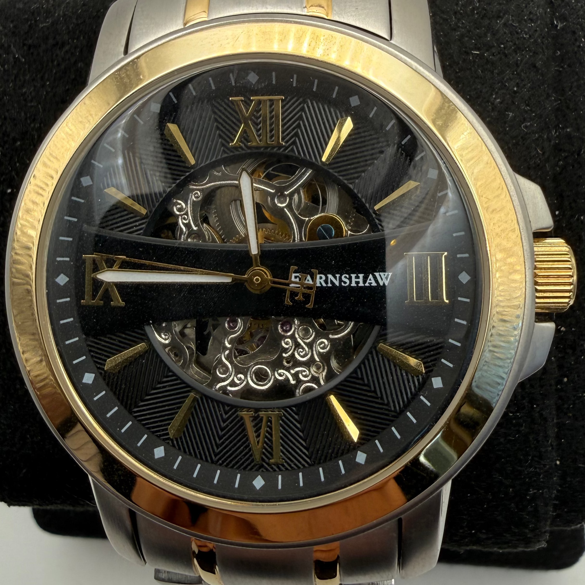 Thomas Earnshaw Automatic Skeleton Two-Tone Bracelet Watch 46mm 109.99