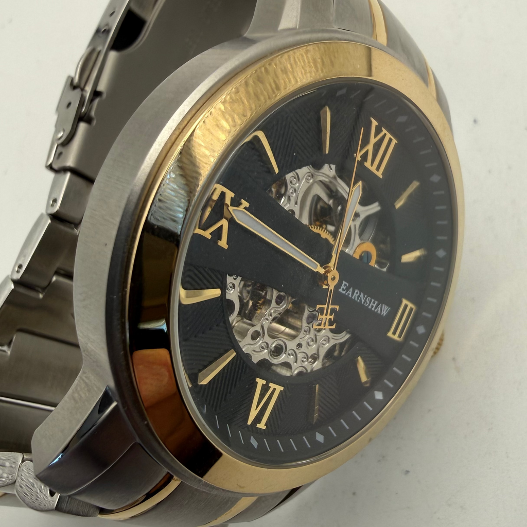 Thomas Earnshaw Automatic Skeleton Two-Tone Bracelet Watch 46mm 109.99