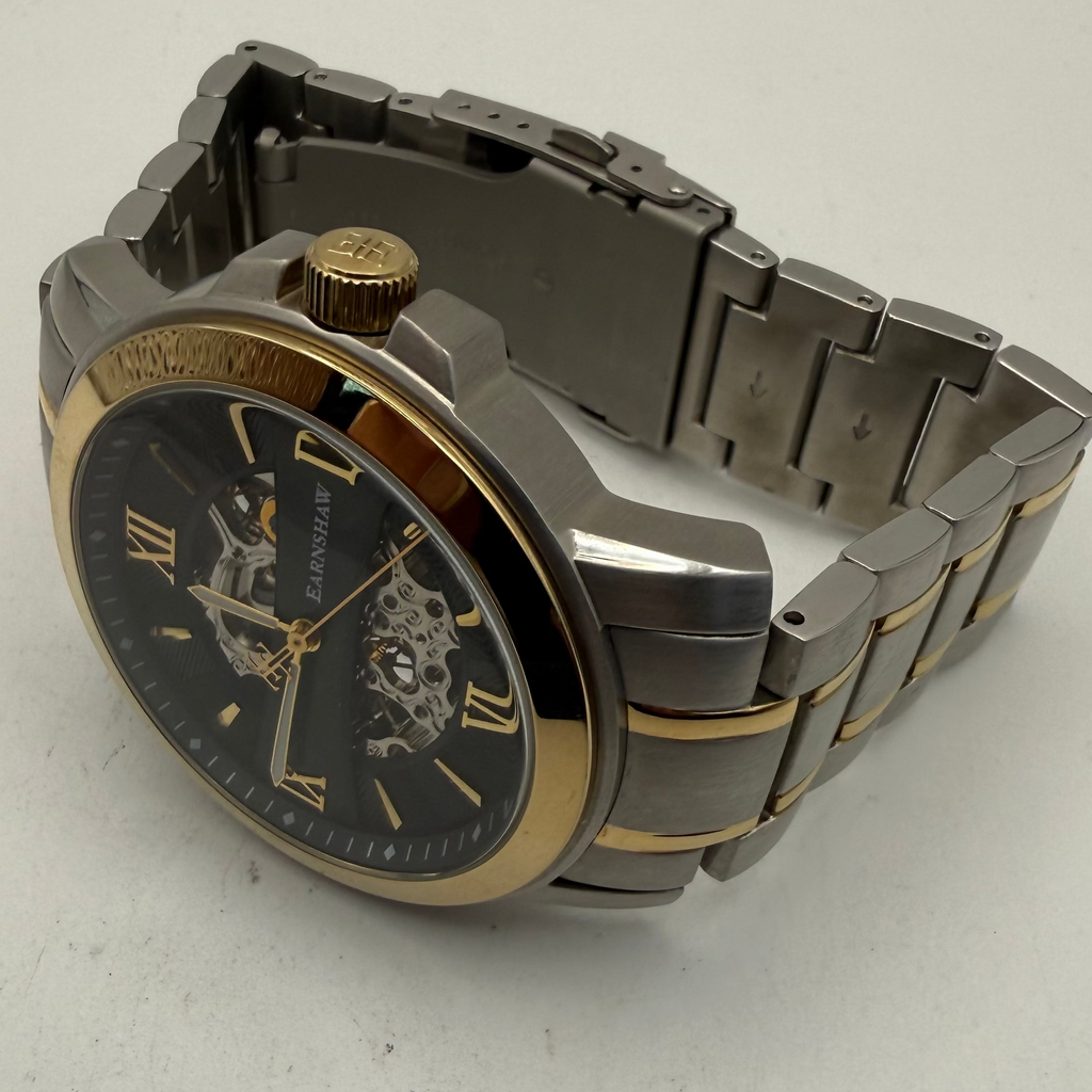 Thomas Earnshaw Automatic Skeleton Two-Tone Bracelet Watch 46mm 109.99