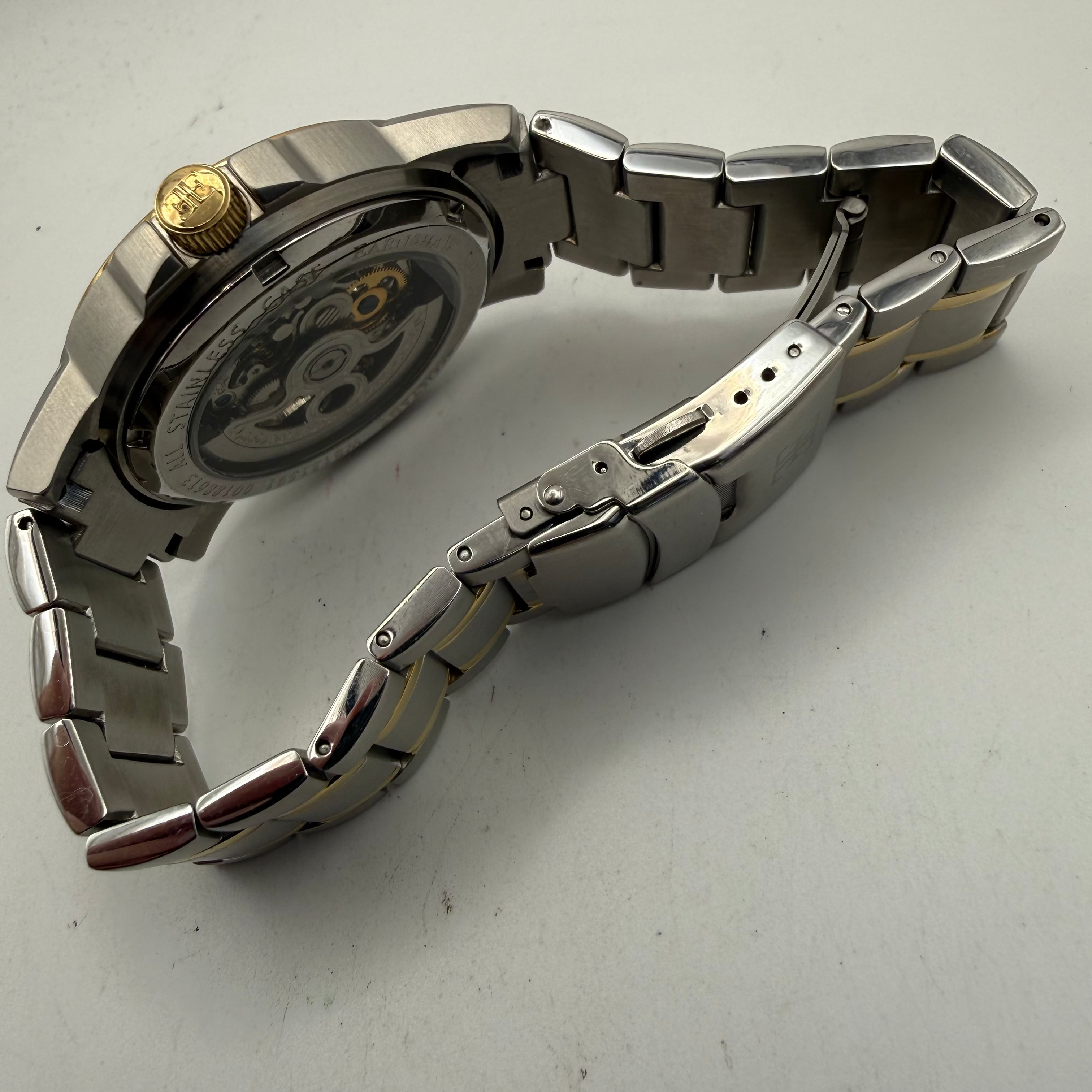 Thomas Earnshaw Automatic Skeleton Two-Tone Bracelet Watch 46mm 109.99