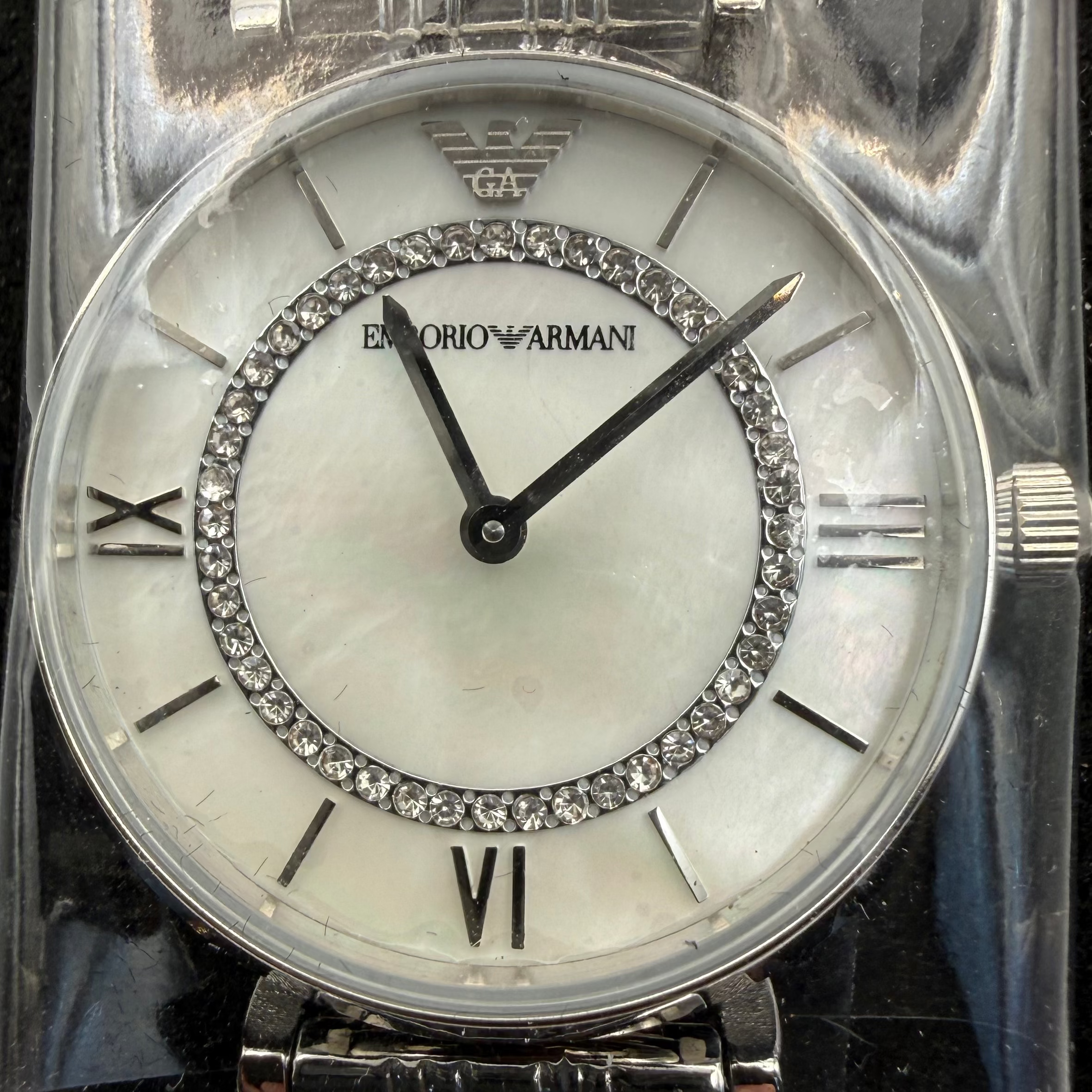 Emporio Armani AR1908 Ladies Mother Of Pearl Crystal Watch Boxed Full Set (New with tags) -£100.00