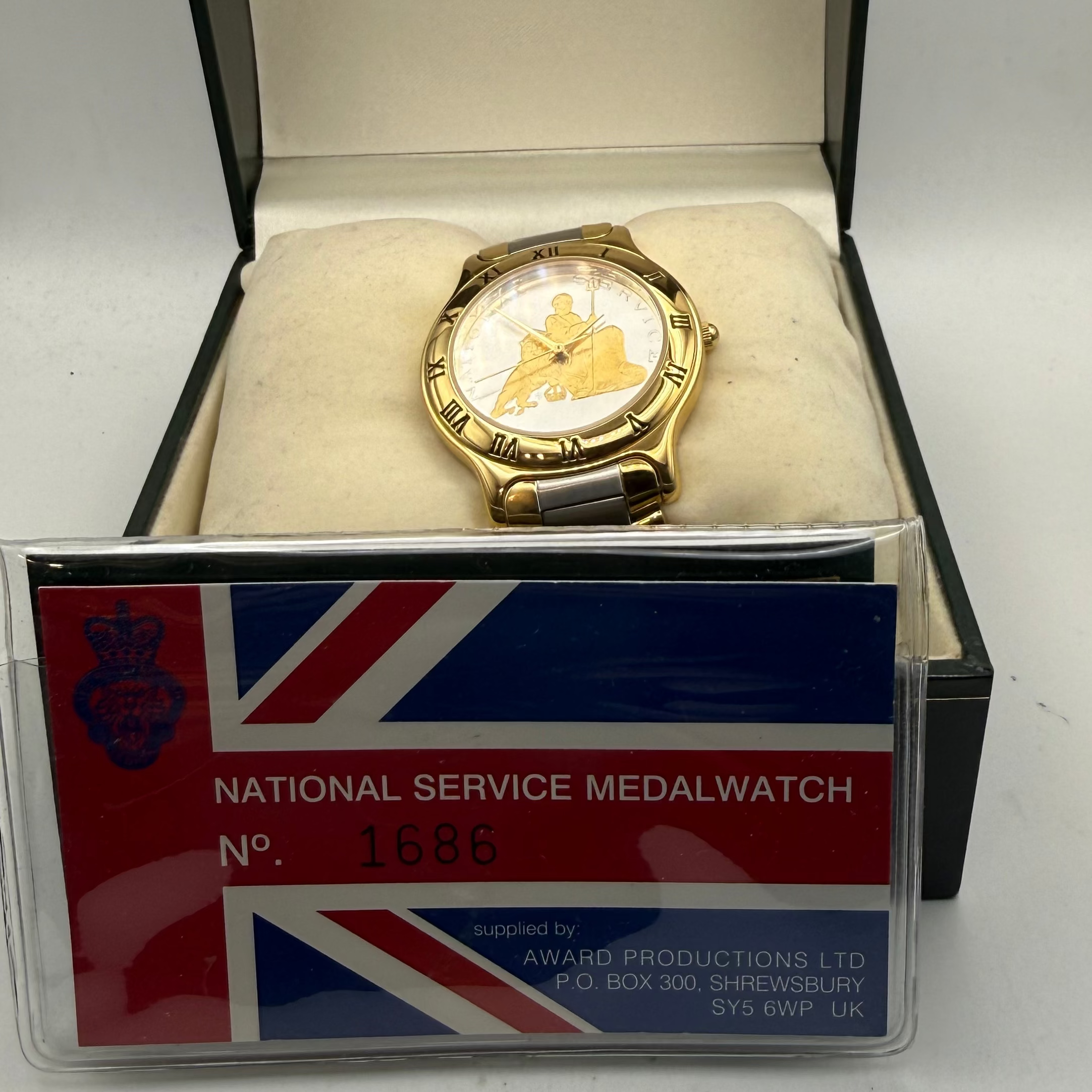 Coinwatch National Service Medalwatch Swiss Quartz Watch 36mm Full Set- £70.00
