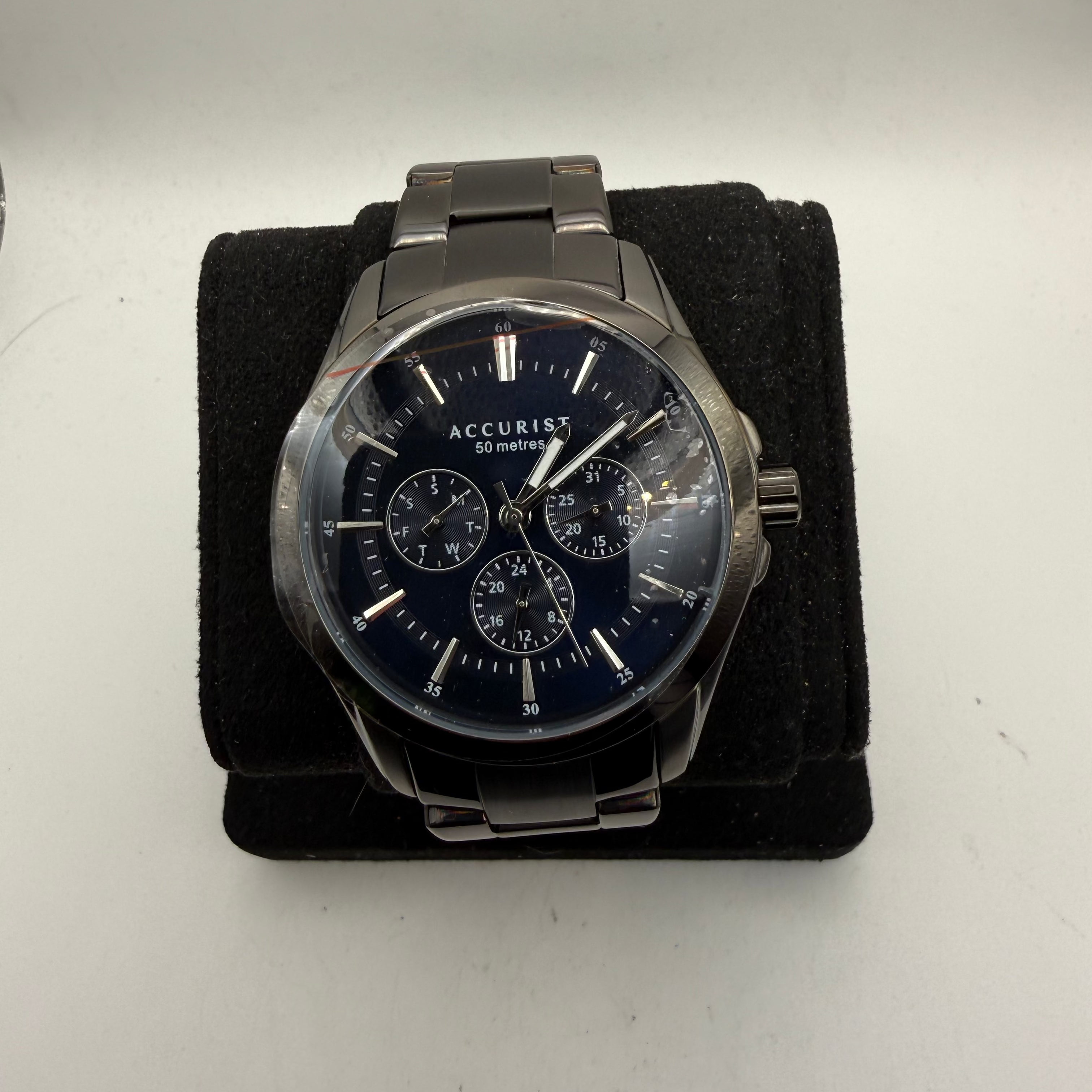 Accurist Multifunction Black Ion-Plated Watch (Fully Tested and Working)- £75.00