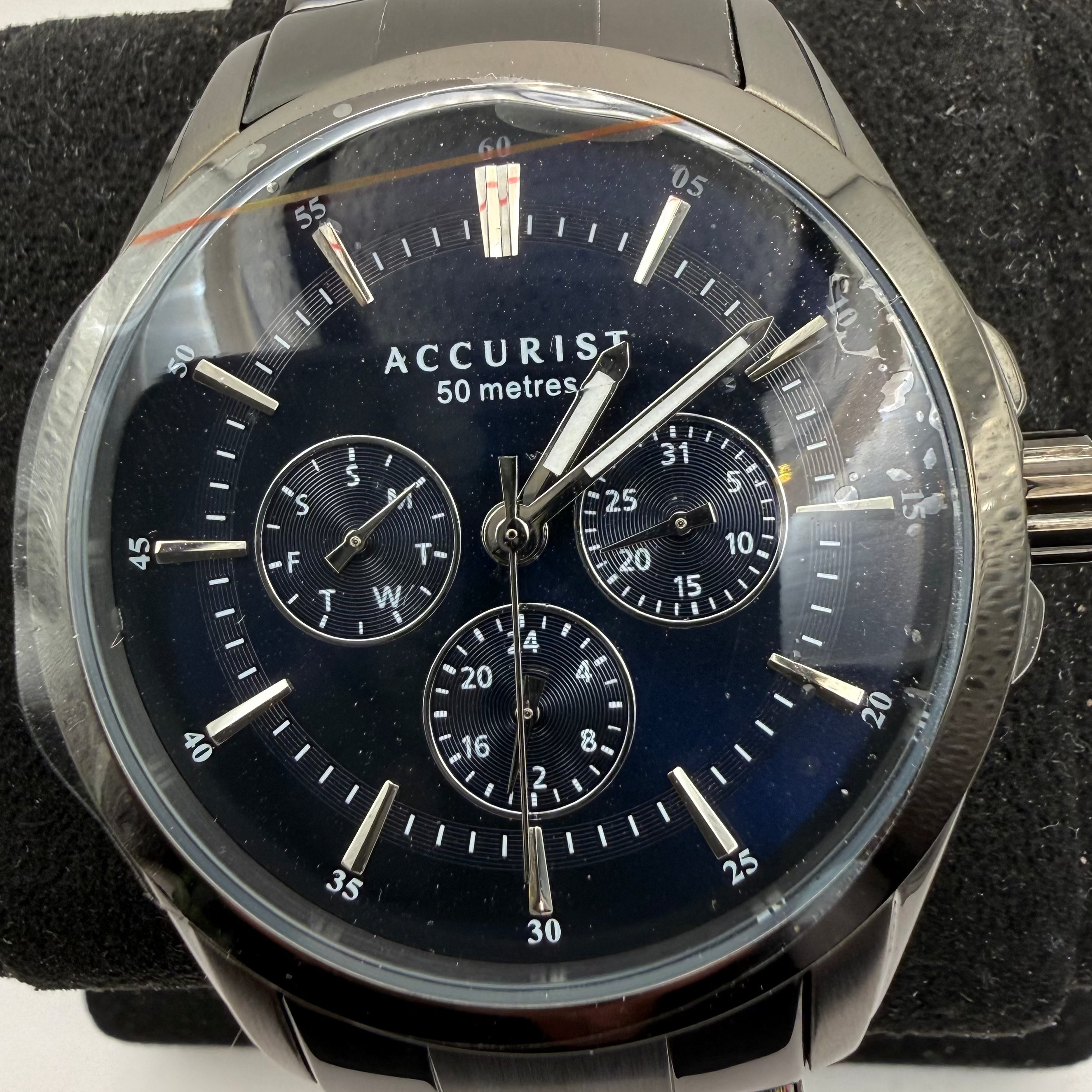 Accurist Multifunction Black Ion-Plated Watch (Fully Tested and Working)- £75.00