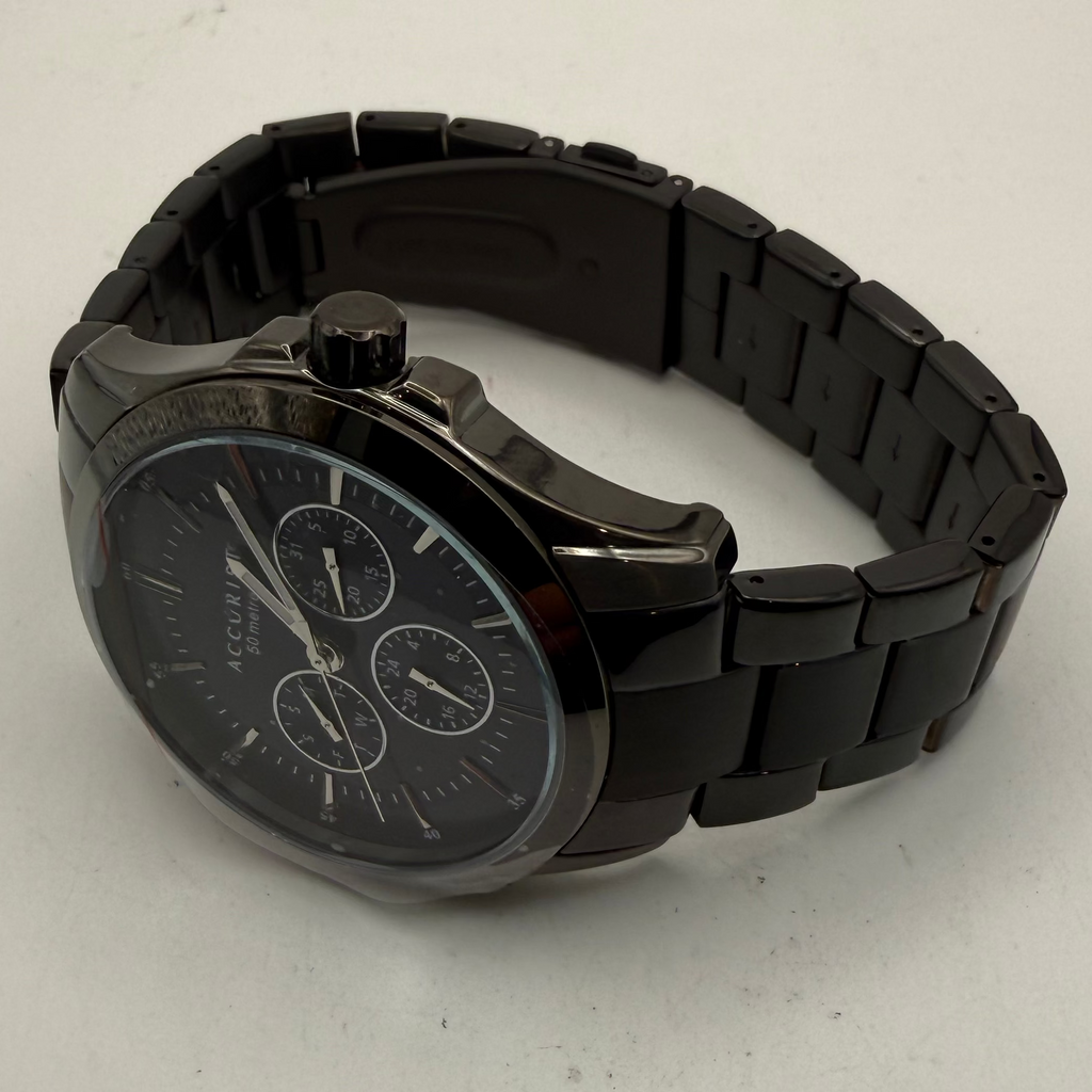 Accurist Multifunction Black Ion-Plated Watch (Fully Tested and Working)- £75.00