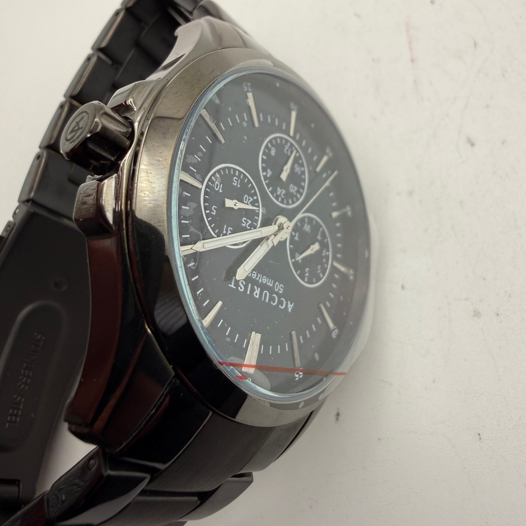 Accurist Multifunction Black Ion-Plated Watch (Fully Tested and Working)- £75.00